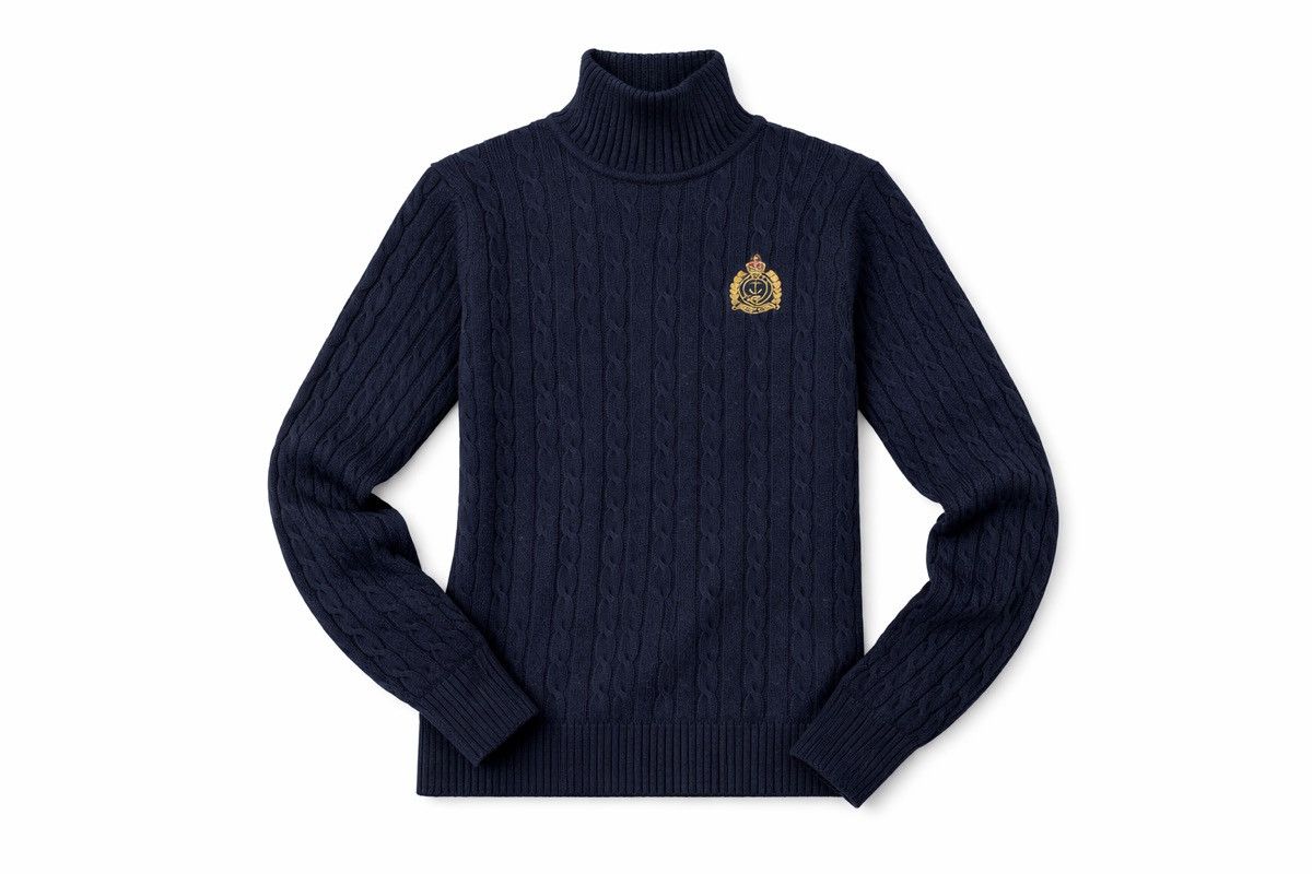 Polo Ralph Lauren Vintage Ralph Lauren Navy Crest Mock Knit Sweater Australia Size L / US 10 / IT 46 - 4 Thumbnail