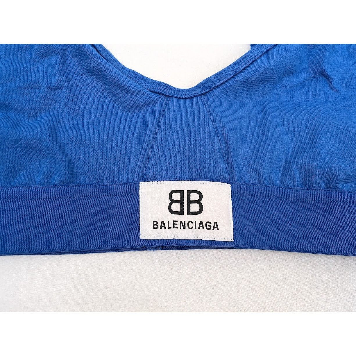 Balenciaga o1rshd1 Size: M / Soft Jersey Patch Sport Bra in Blue Size ONE SIZE - 6 Thumbnail