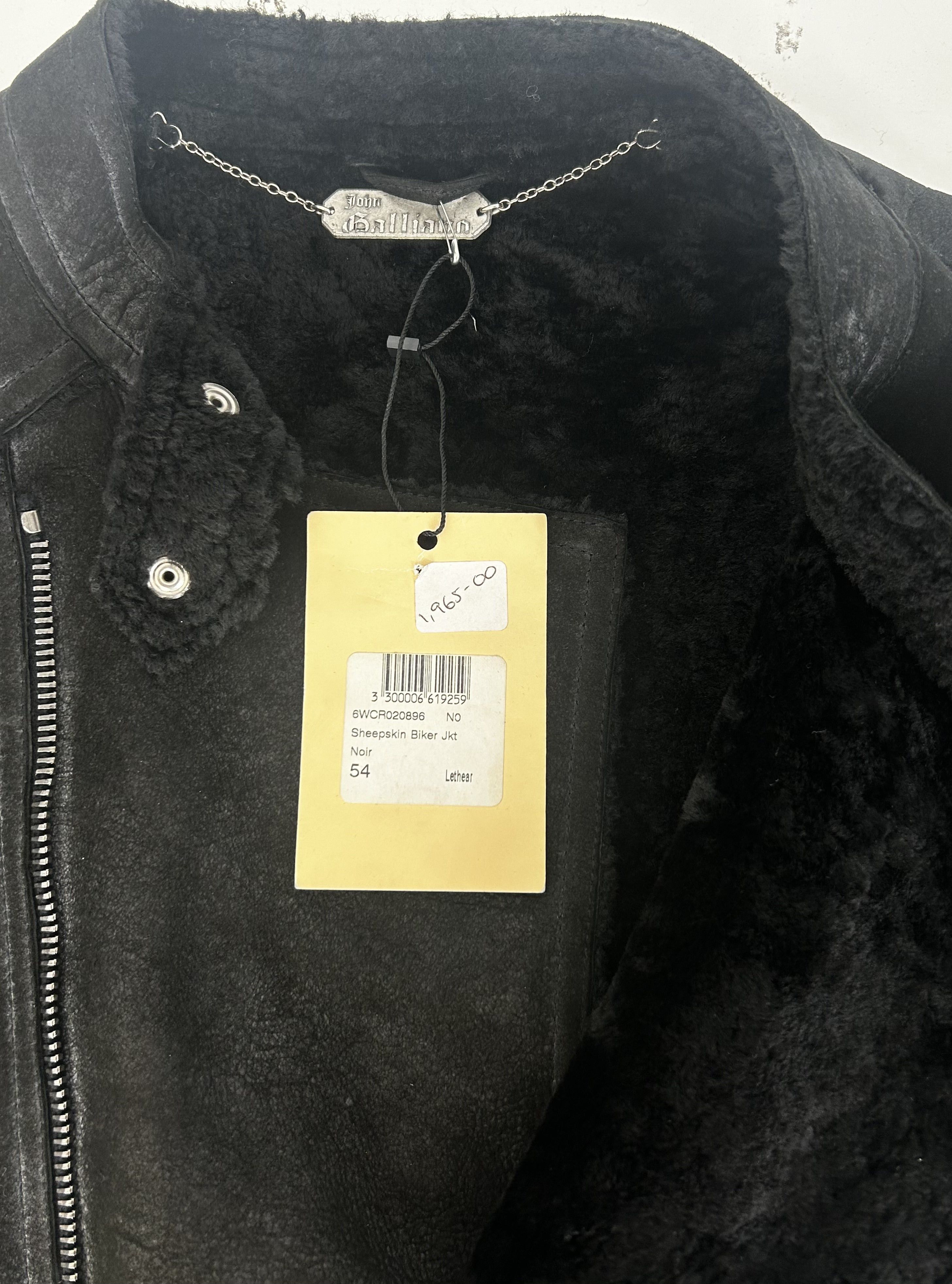 John Galliano John Galliano Black Shearling Leather Biker Jacket SIZE 54 Size US XXL / EU 58 / 5 - 5 Thumbnail
