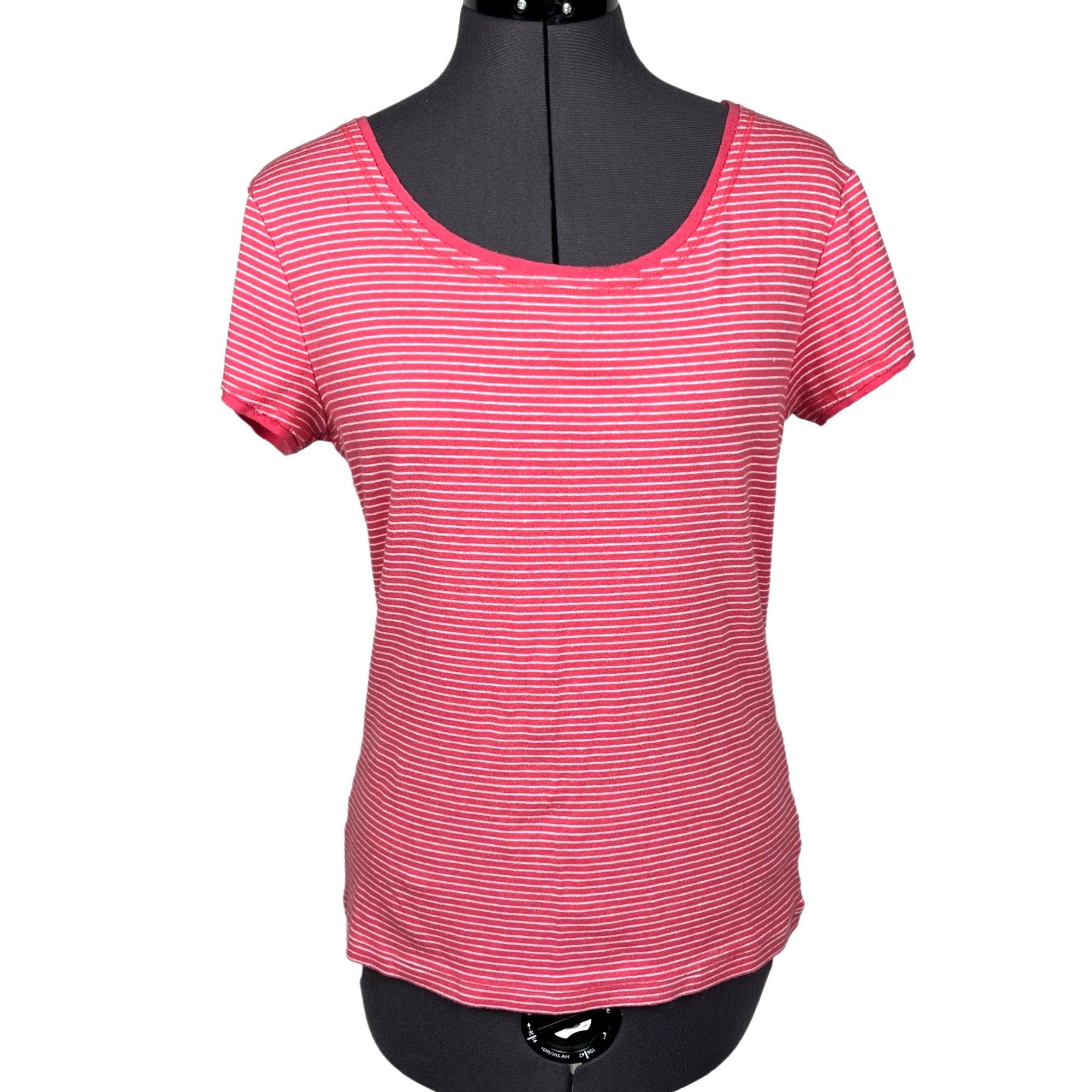 Gap GapBody Women's Pink Stripe T-Shirt Short-Sleeve Scoop-Neck Size L / US 10 / IT 46 - 1 Thumbnail