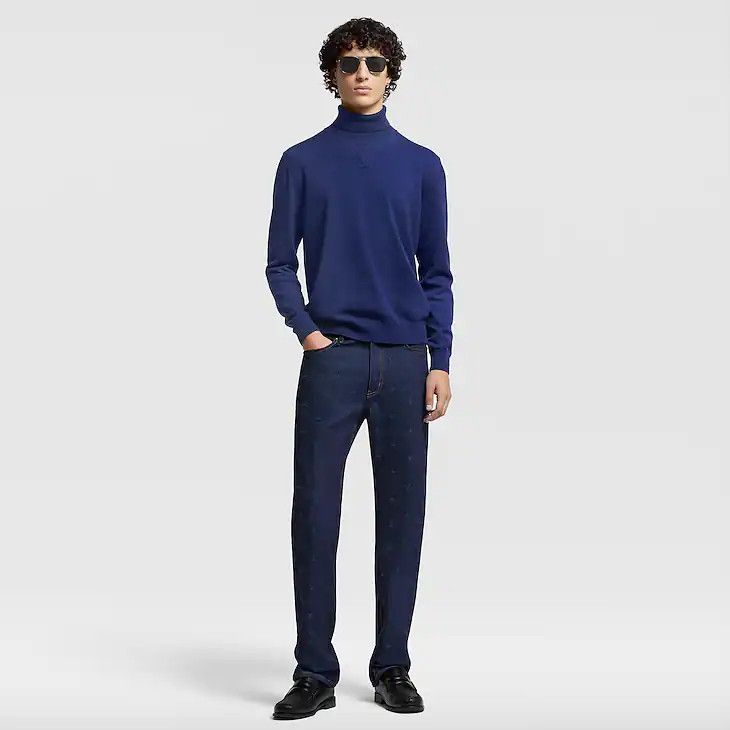 Louis Vuitton LV Embossed Cashmere Turtle Neck Size US XXL / EU 58 / 5 - 3 Thumbnail