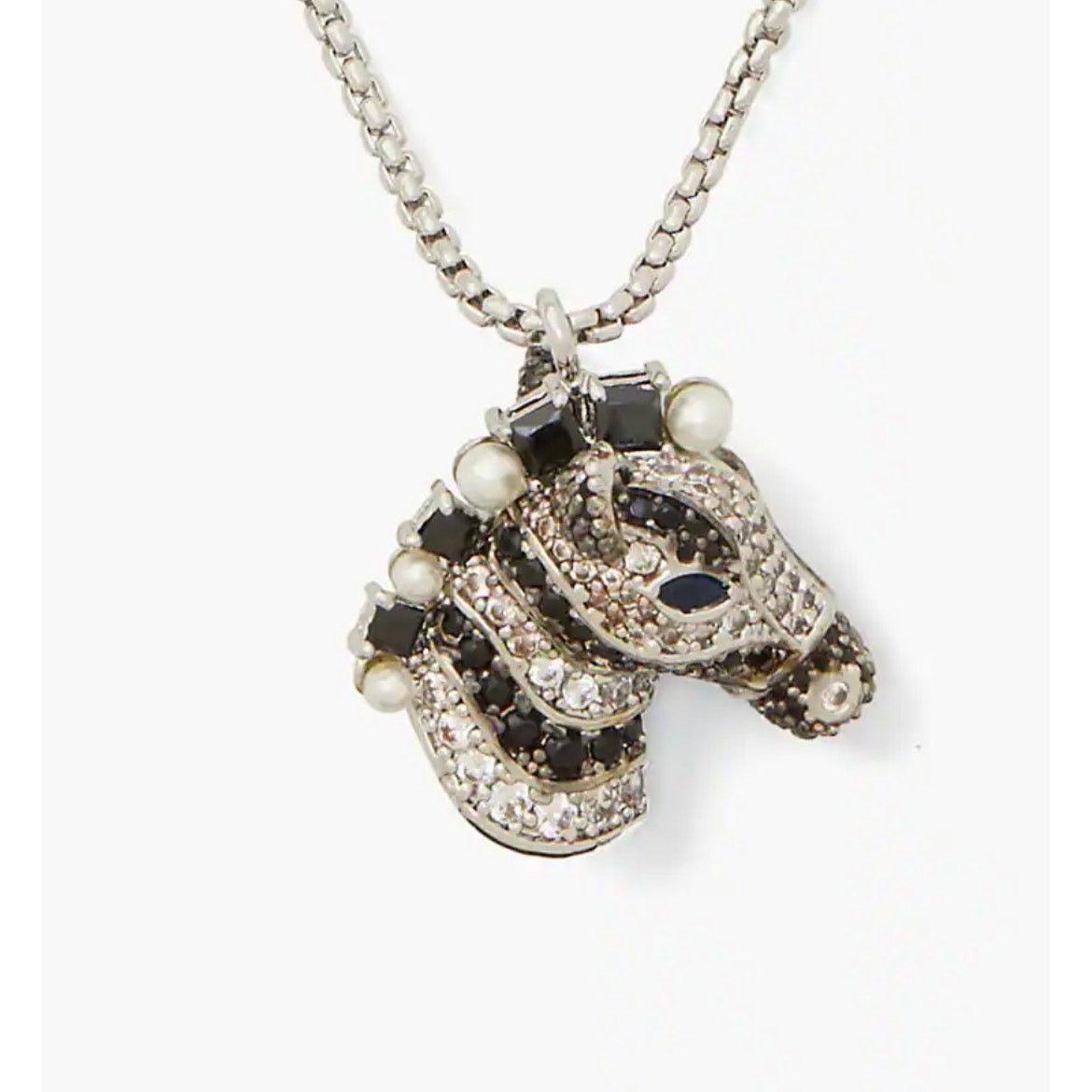 Kate Spade Kate Spade Zebra Earn Your Stripes Pendant Necklace Black Size ONE SIZE - 4 Thumbnail