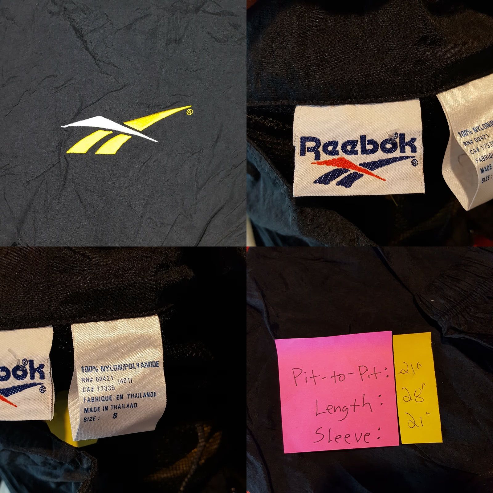 Reebok VINTAGE Reebok Windbreaker 1/2 Zip Logo Jacket Black Mens Small 90s Retro Sports Slv Short Sleeve? Size US S / EU 44-46 / 1 - 8 Thumbnail