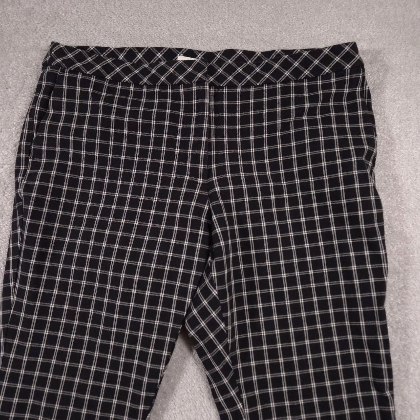 J. Jill J. Jill Pants Womens 14 Black White Plaid Premium Bi-Stretch Ankle Slim Pull On Size 36" / US 14 / IT 50 - 3 Thumbnail