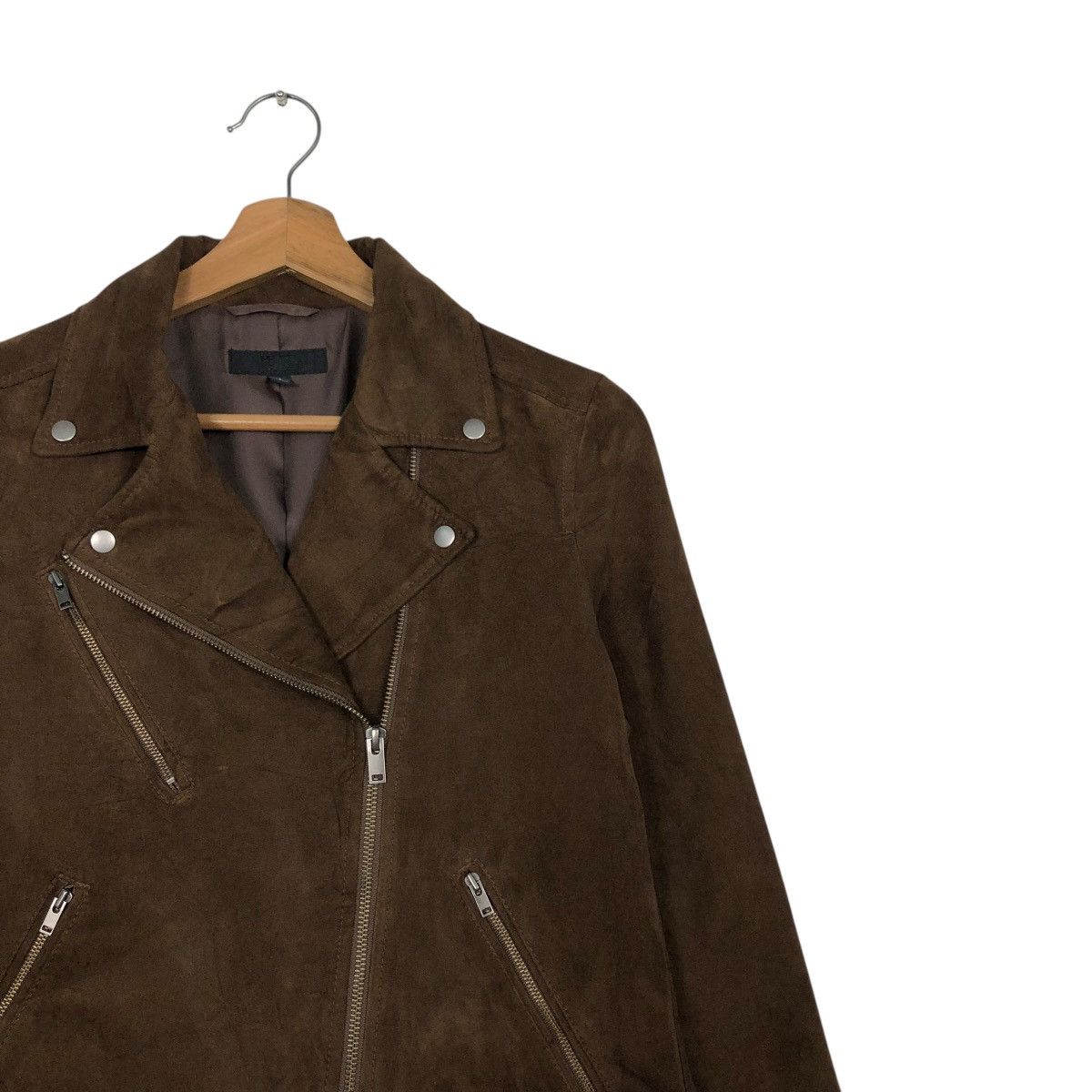 Japanese Brand 🔥RICH BROWN BIKER JACKET DOUBLE COLLAR UNIQLO ISSEY MIYAKE Size US S / EU 44-46 / 1 - 8 Thumbnail