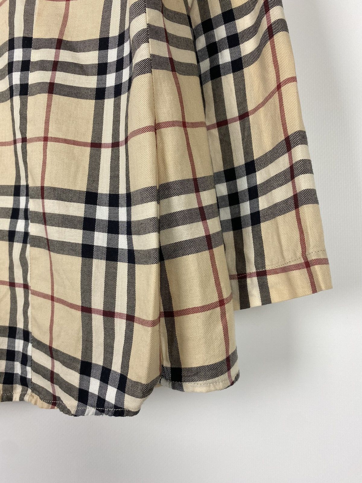 Burberry 1990s Vintage Burberry London Nova Check 3/4 Button Up Shirt Size L / US 10 / IT 46 - 15 Thumbnail
