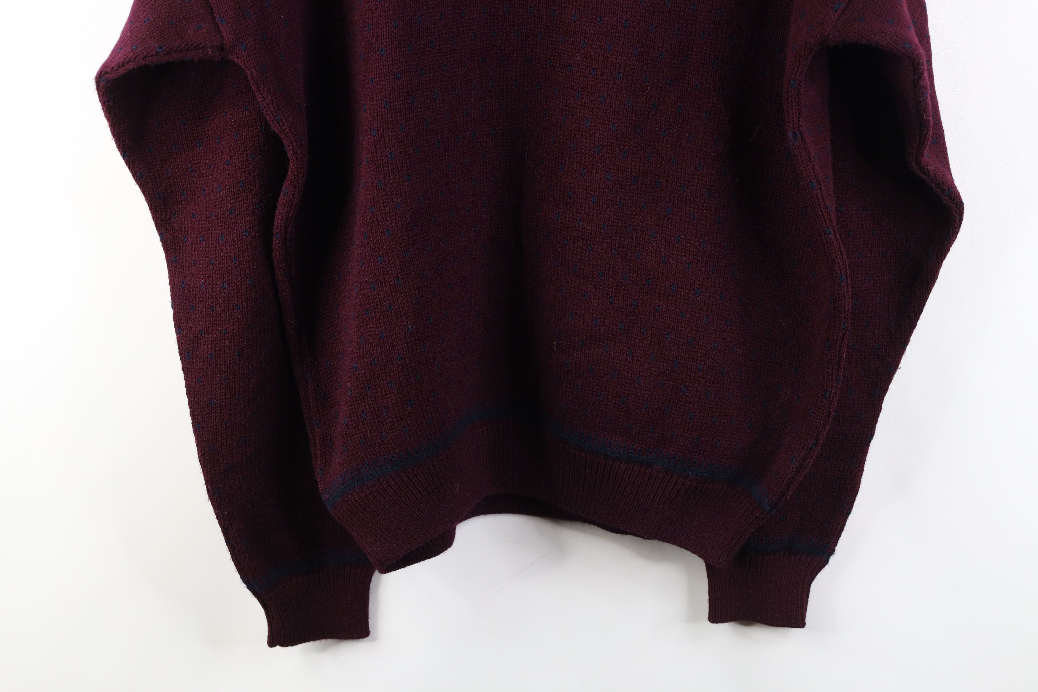 Vintage Vintage 90s Streetwear Knit Crewneck Sweater Dark Purple Size US XL / EU 56 / 4 - 9 Thumbnail