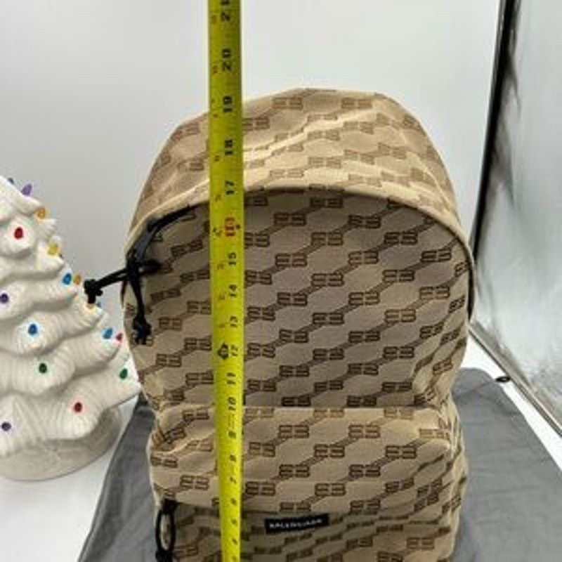 Unisex Balenciaga signature backpack in beige BB monogram