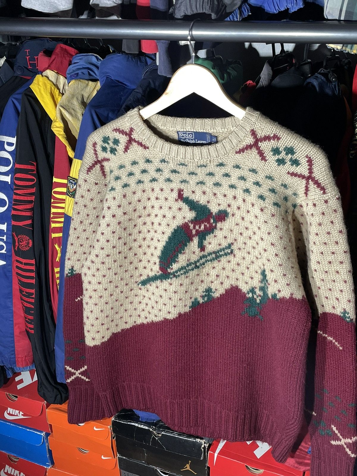 Polo Ralph Lauren × Ralph Lauren × Vintage Sweater Polo Ski Vintage Hand Knit Size US XL / EU 56 / 4 - 3 Thumbnail