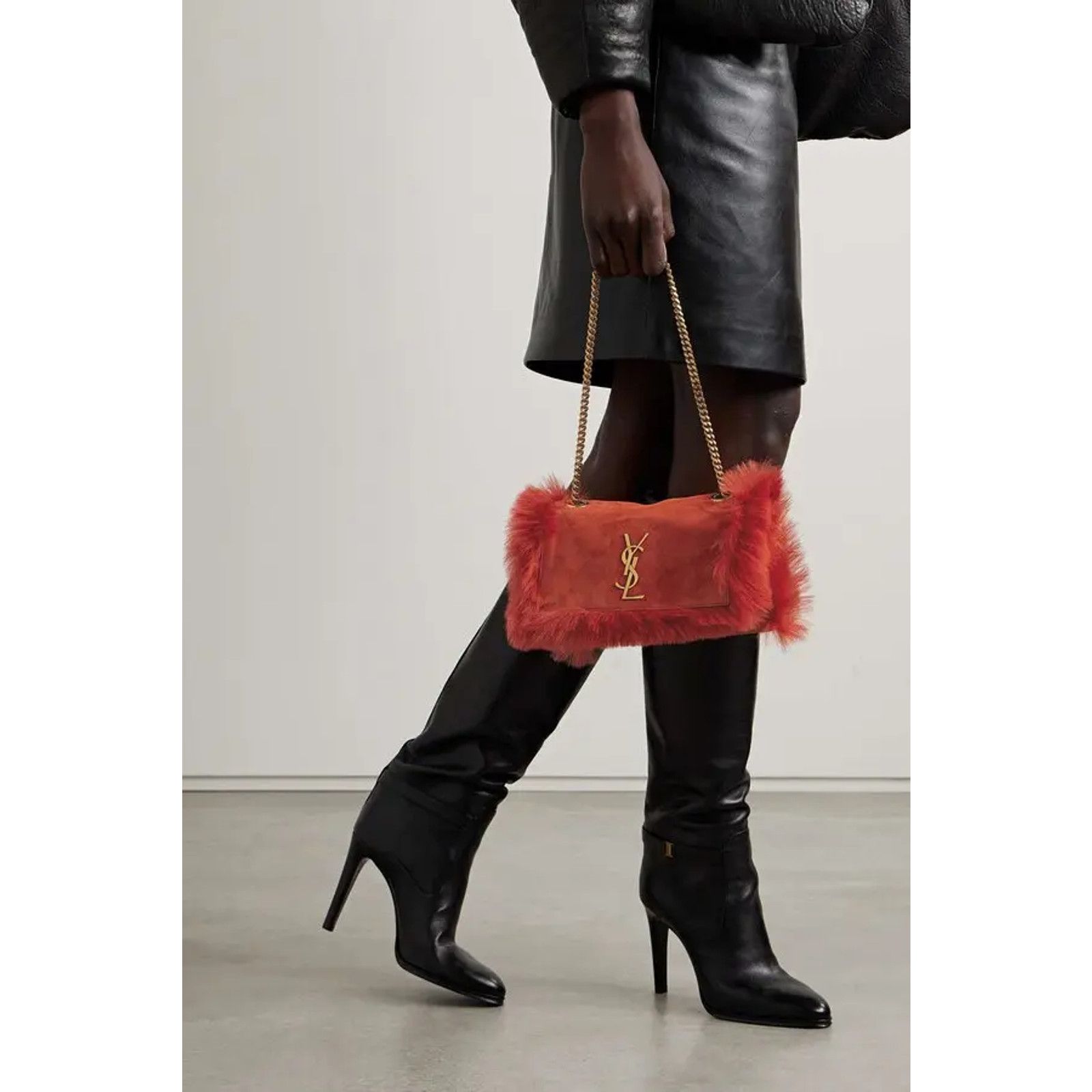 Yves Saint Laurent Saint Laurent Small Kate YSL Red Reversible Faux Fur Bag Size ONE SIZE - 5 Thumbnail