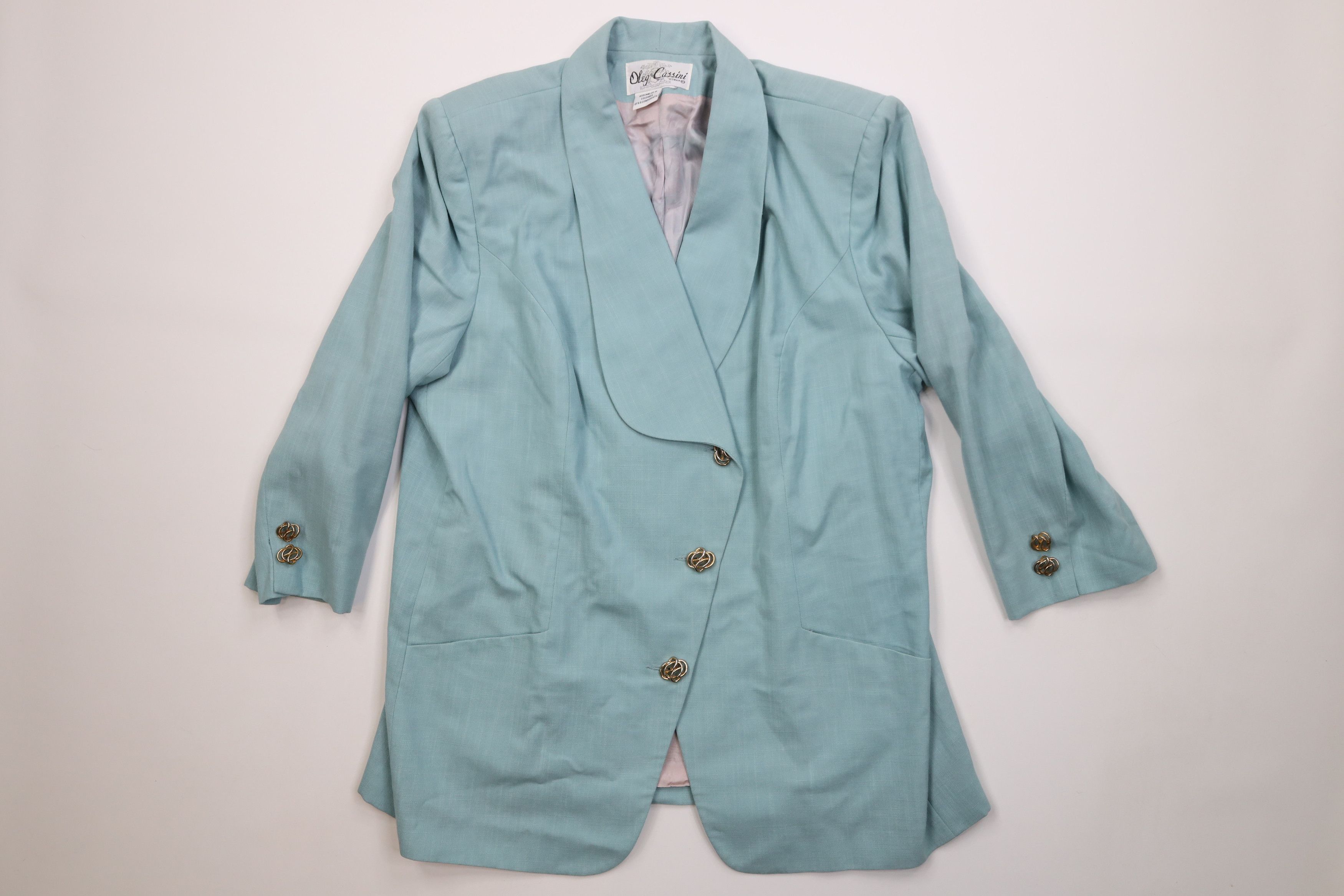 Oleg Cassini Vintage 70s 80s Oleg Cassini 2 Piece Church Wedding Suit Size 3XL / US 20-22 - 5 Thumbnail