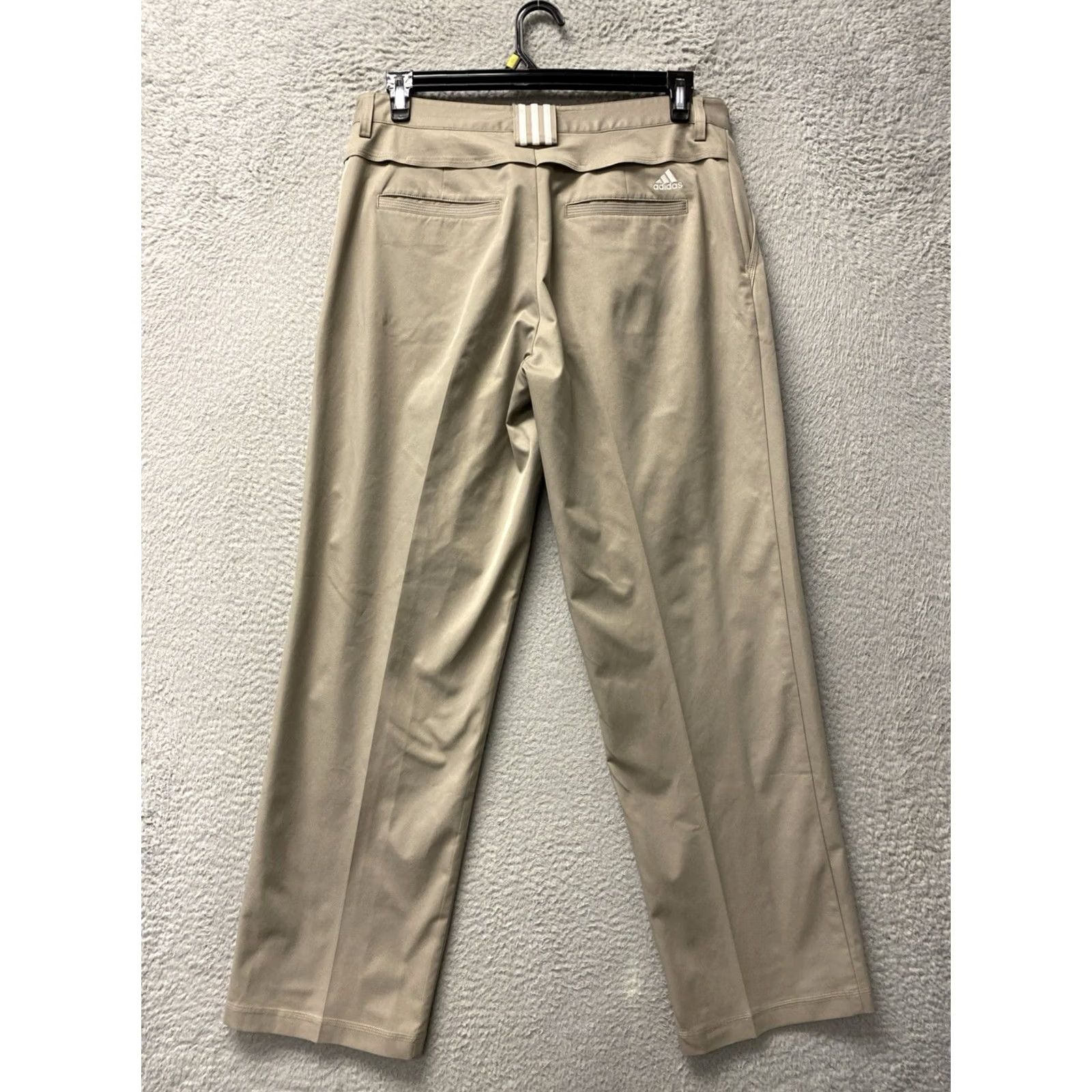 Adidas Adidas Pants Mens 36x32 Tan Performance Knit/Chino Flat Front Logo Straight Leg Casual Wear Women? Size US 36 / EU 52 - 6 Thumbnail