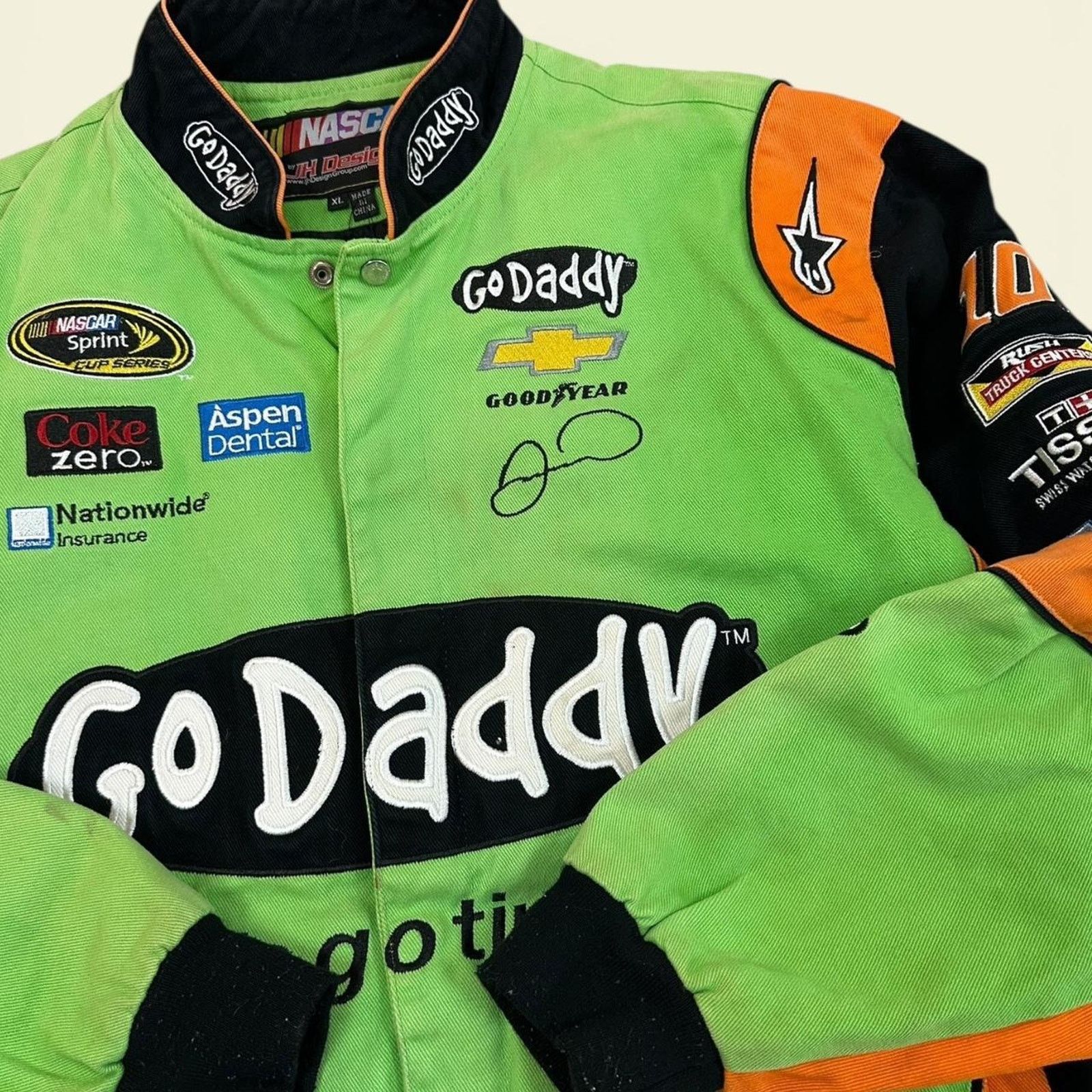 NASCAR × Vintage Vintage Jeff Hamilton Go Daddy Nascar Jacket Size US XL / EU 56 / 4 - 4 Thumbnail