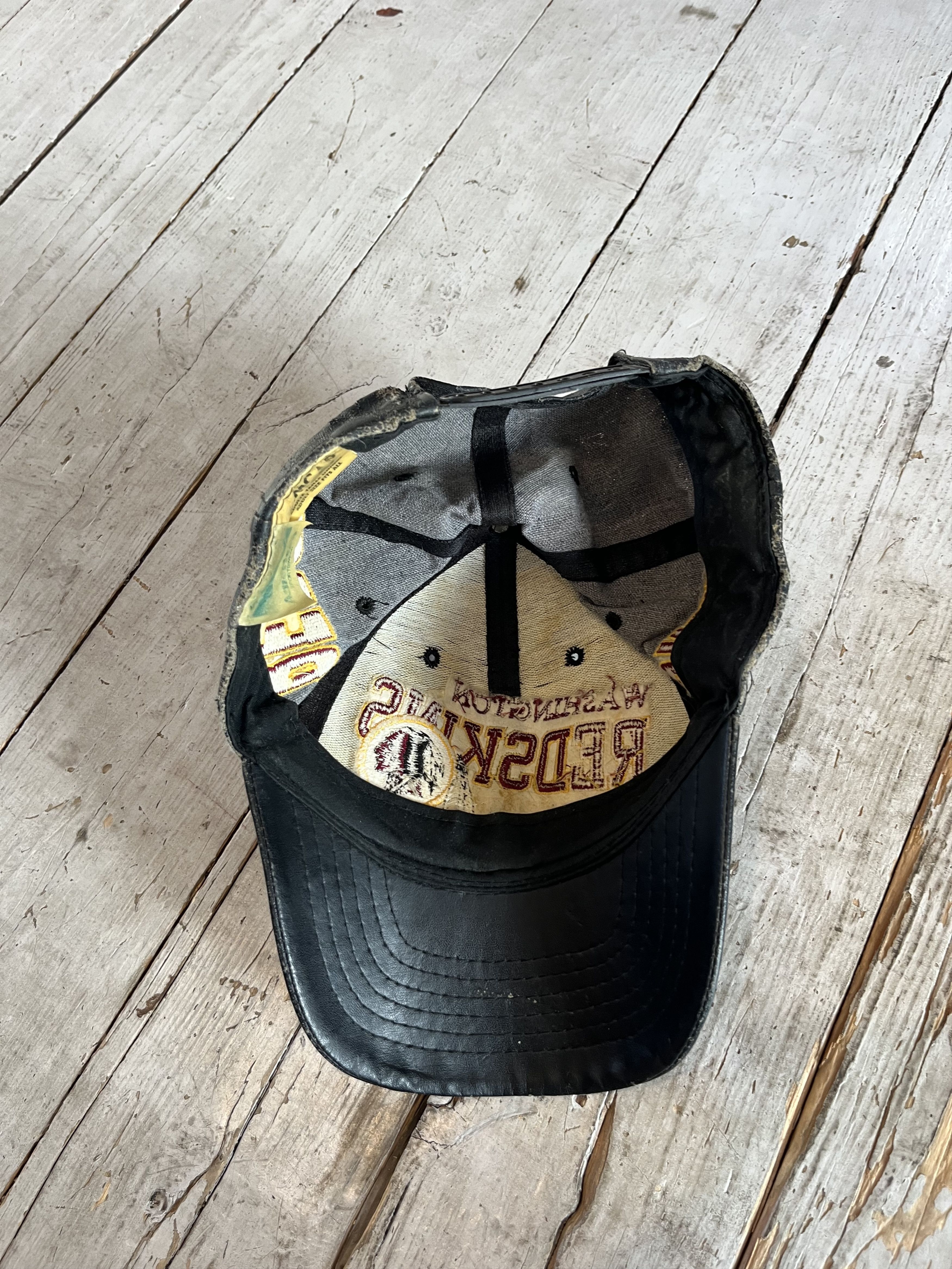 NFL × Vintage Vintage 90s Washington Redskins NFL Leather Cap Y2K Rare Size ONE SIZE - 8 Thumbnail