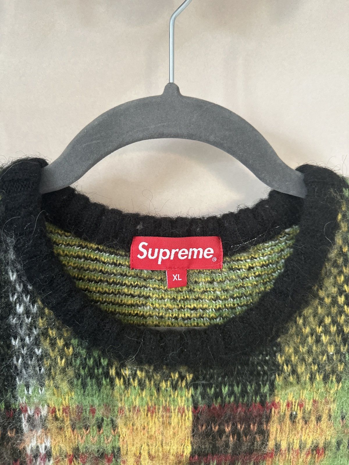Supreme Supreme Brushed Plaid Mohair Sweater S/L AW2020 Size US XL / EU 56 / 4 - 3 Thumbnail