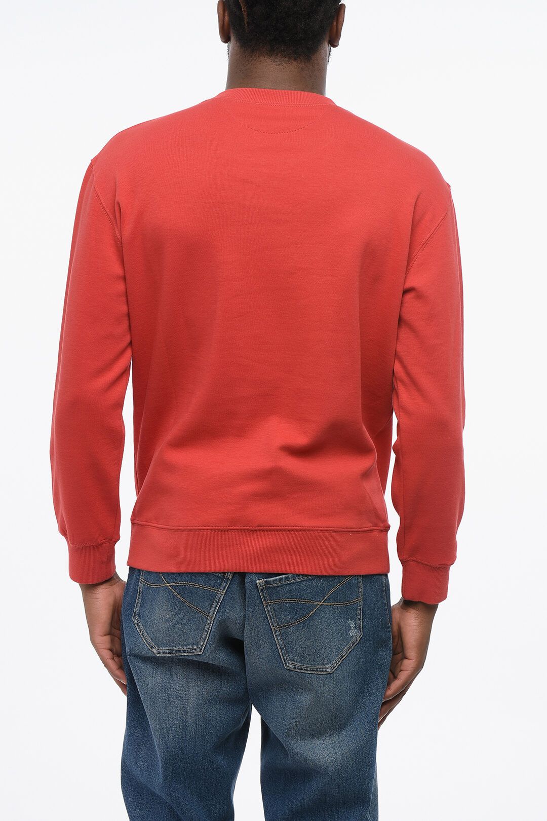 Brunello Cucinelli og1mm0725 Crewneck Cotton Blend Sweatshirt in Red Size US XS / EU 42 / 0 - 2 Thumbnail