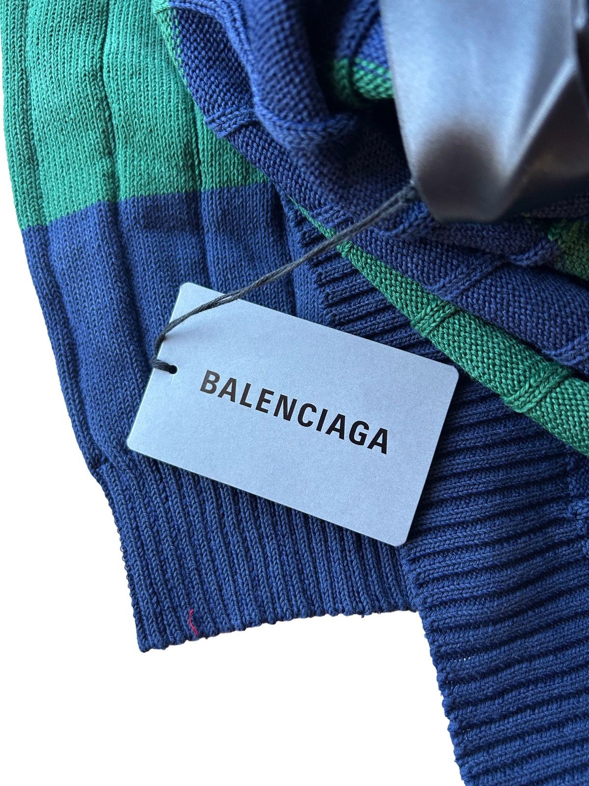 Balenciaga Balenciaga 3B Logo Destroyed Multicolor Knit Sweater Size US M / EU 48-50 / 2 - 13 Thumbnail