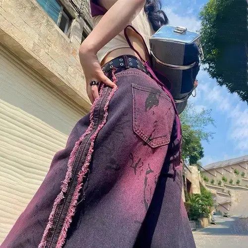 Japanese Brand × Jean Style Vintage Purple Baggy Jeans Size 32" / US 10 / IT 46 - 1 Thumbnail