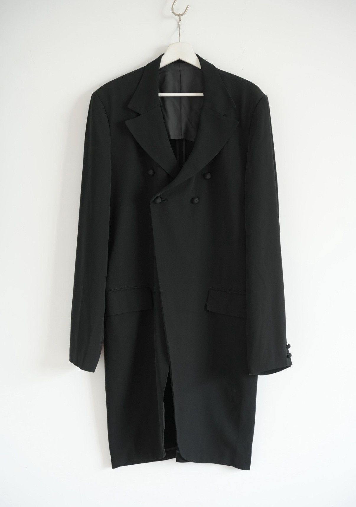Yohji Yamamoto Black Double-Breasted Long Coat Size US M / EU 48-50 / 2 - 1 Thumbnail