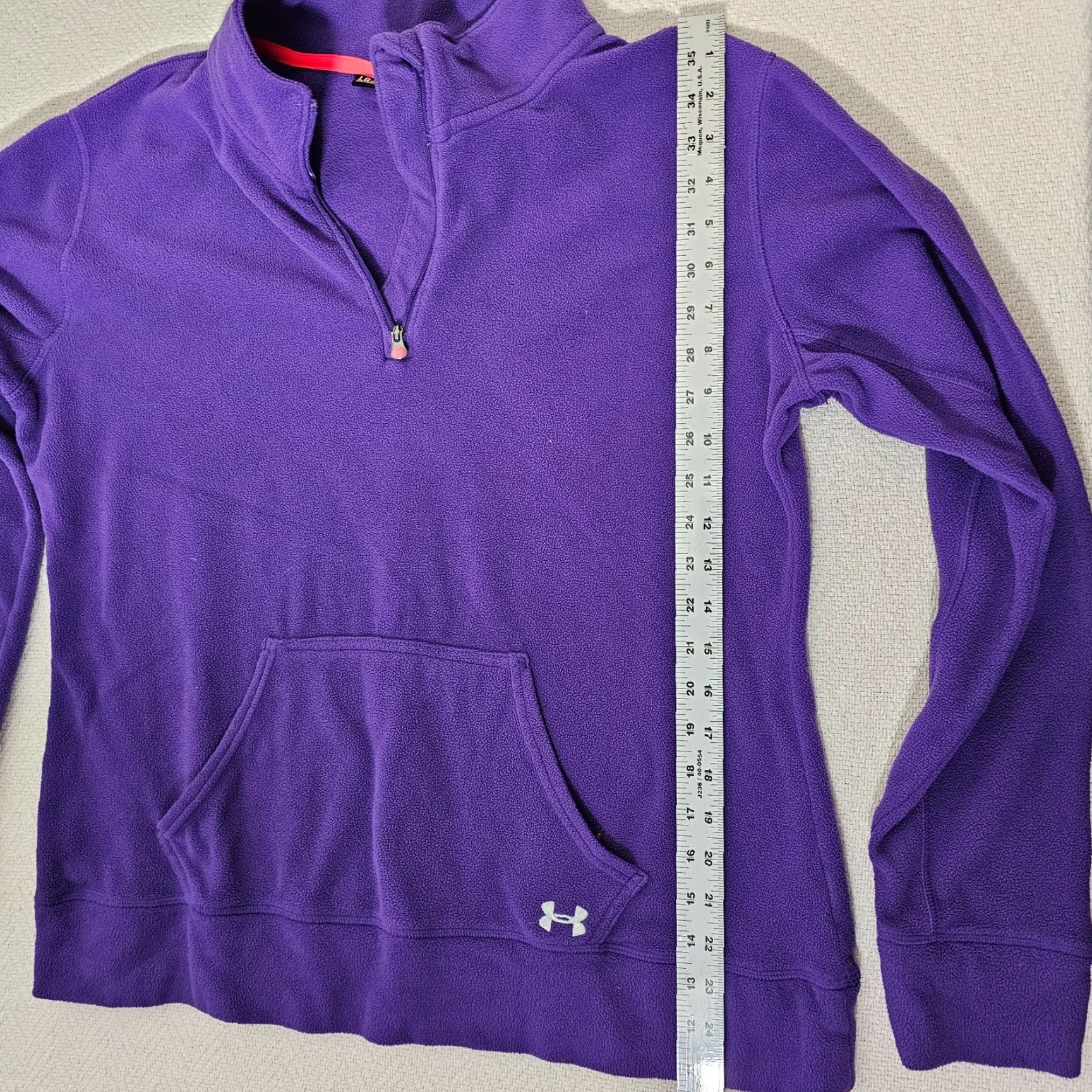 Under Armour Under Armour Pullover Womens L 1/4 Zip Purple Kangaroo Pocket Run Size L / US 10 / IT 46 - 4 Thumbnail