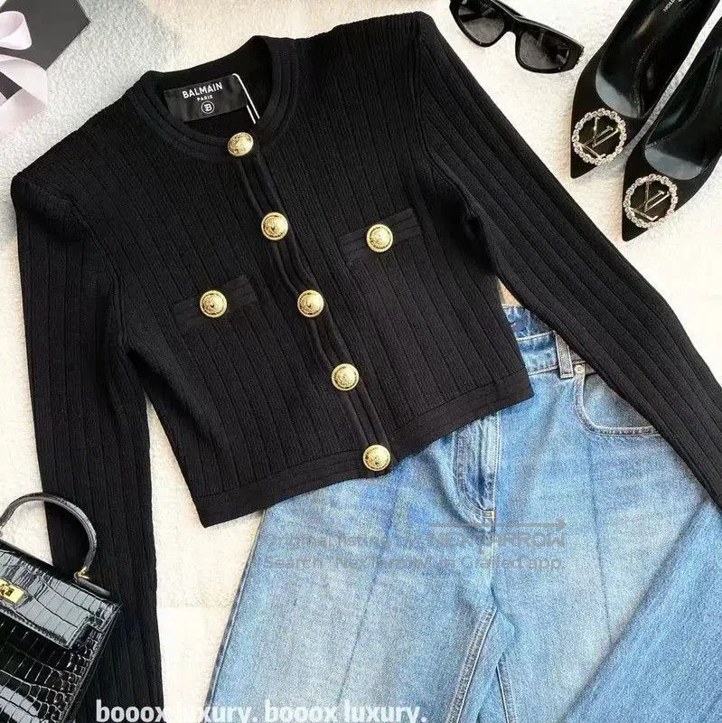 Balmain Balmain Black Cardigan with Gold Buttons . Size XXS / US 00 / IT 34 - 4 Thumbnail