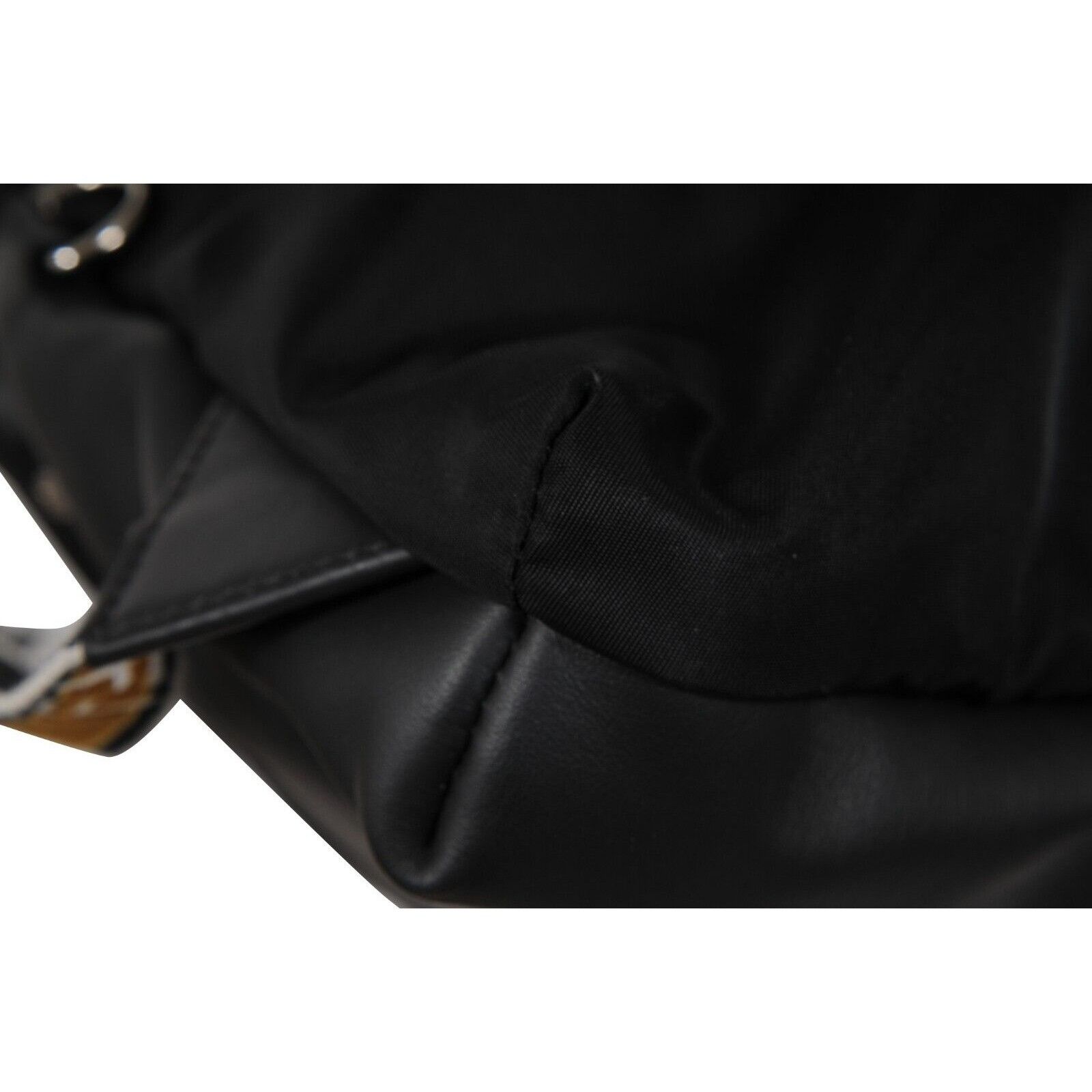 Fendi Nylon Vitello Drawstring Backpack Black Leather Size ONE SIZE - 15 Thumbnail