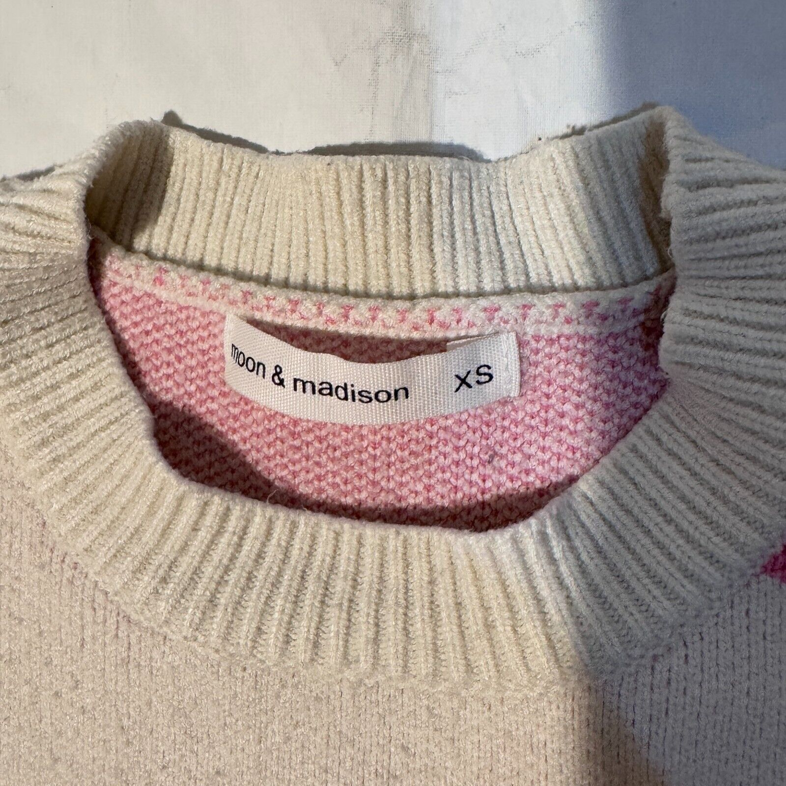 Other Moon & Madison Pink & Cream Smiley Face Sweater - XS Altar’D Size XS / US 0-2 / IT 36-38 - 2 Thumbnail