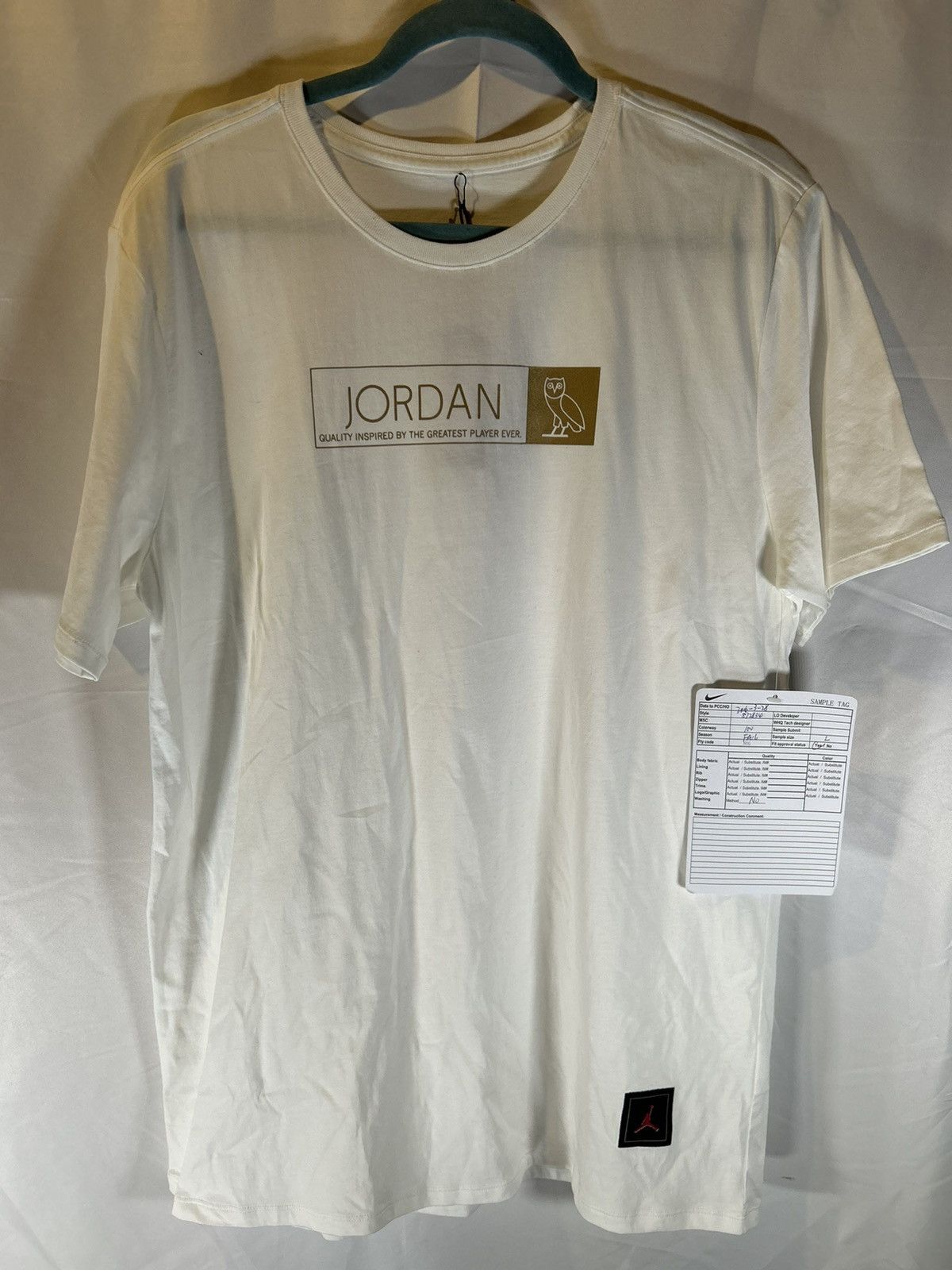 image of Ovo X Jordan Tee 2016 in White, Men's (Size Medium)