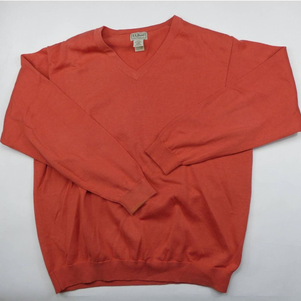 L.L. Bean LL Bean v-neck sweater, large, orange, new without tags Size US L / EU 52-54 / 3 - 1 Thumbnail