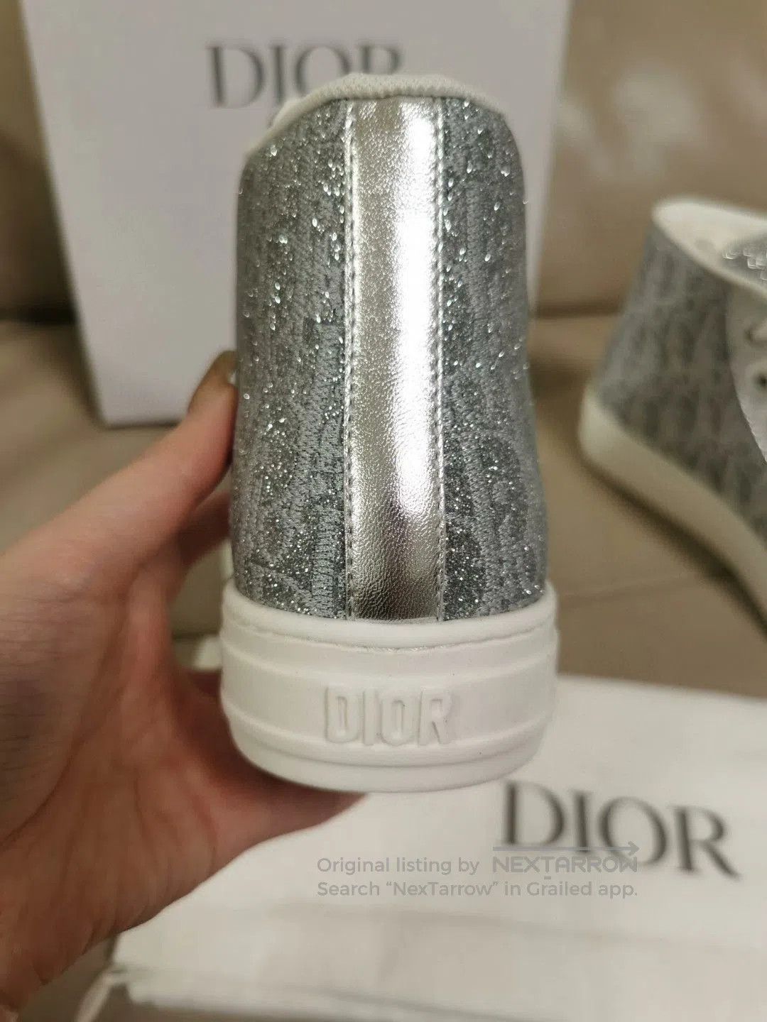 Dior Dior Sequin Embroidered Logo High-Top Shoes. Size US 4 / IT 34 - 4 Thumbnail