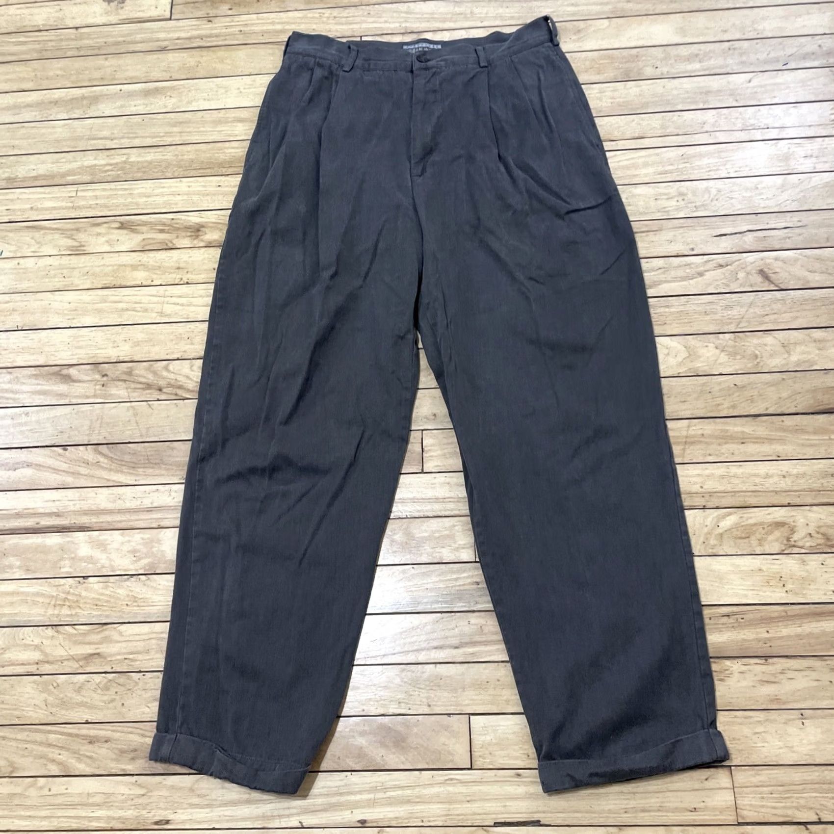 Vintage VINTAGE Structure Urban Wear 90s Pleated Pants Men Baggy 33x29 Brown Gray Cuffed Size US 32 / EU 48 - 3 Thumbnail
