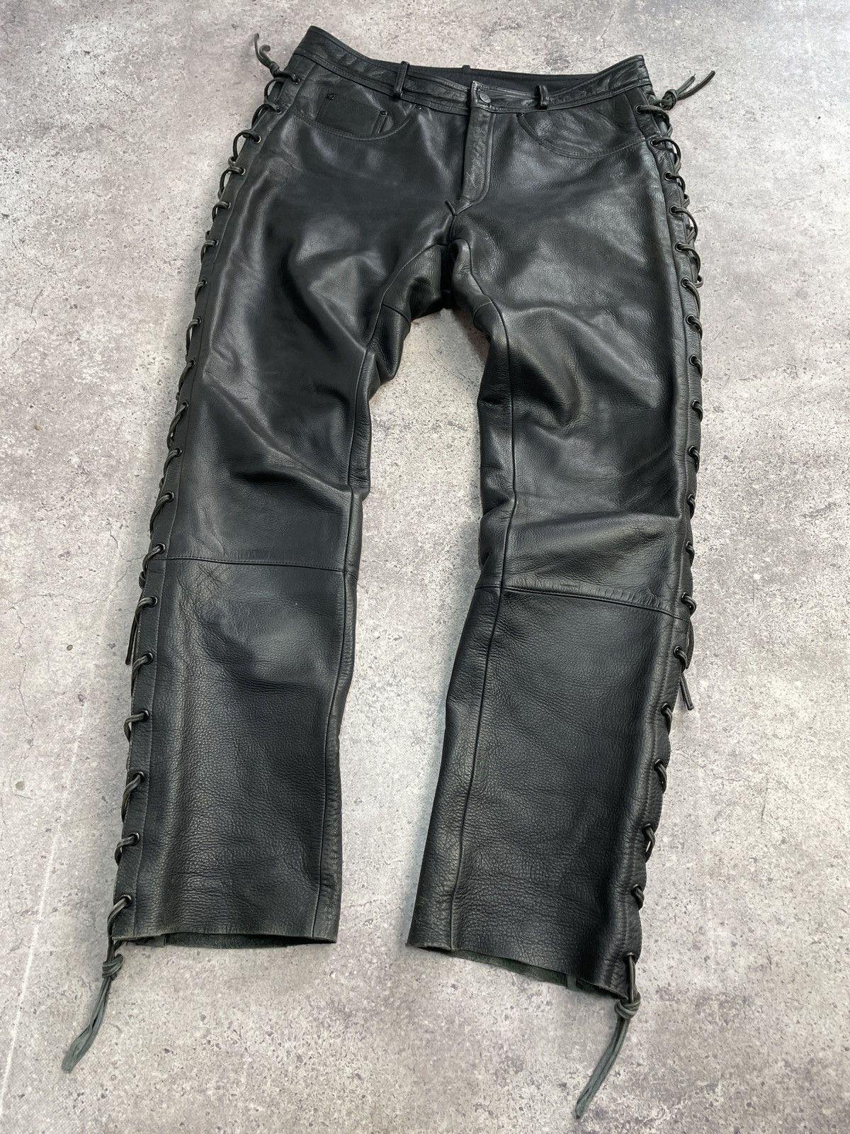 Vintage Vintage Junya Watanabe Rick Owens Style Leather Pants Size US 34 / EU 50 - 5 Thumbnail