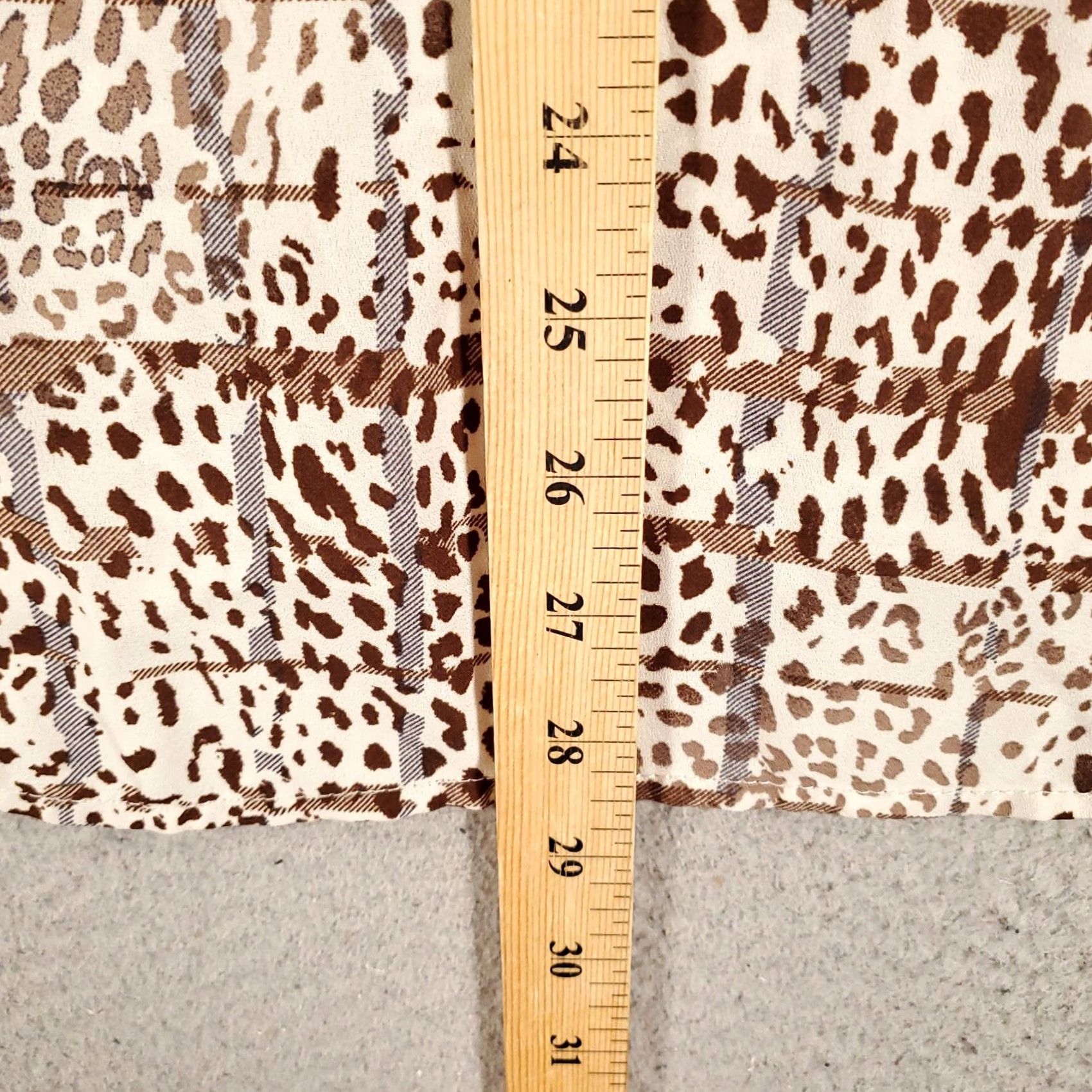 Vintage Zac & Rachel Blouse Womens 2X Brown White Animal Print V Neck Pullover Balloon Sleeve Tunic Bohemian Size XXL / US 16-18 / IT 52-54 - 3 Thumbnail