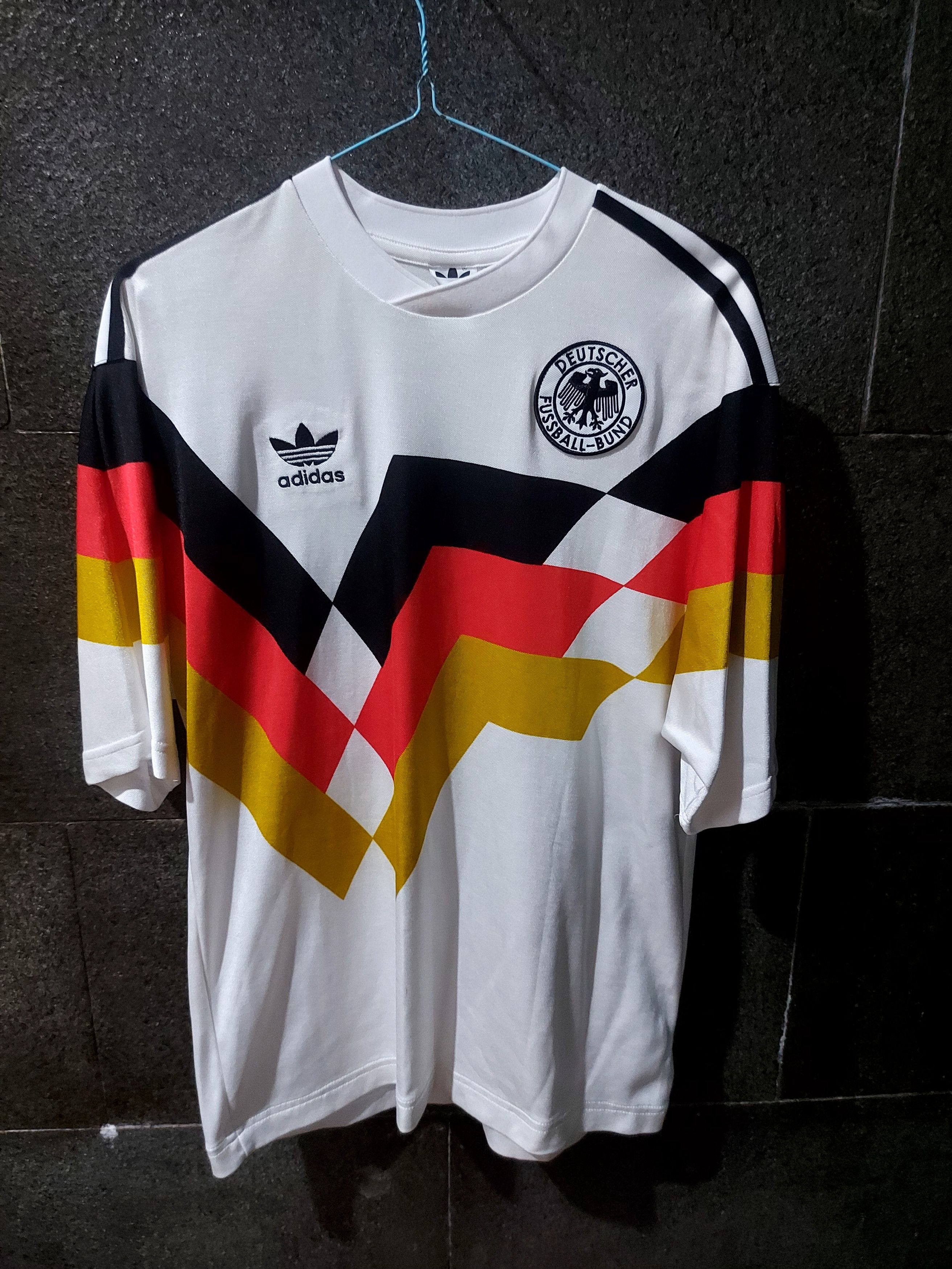 image of Adidas X Vintage Jersey Germany Worldcup 1990 Repro in White, Men's (Size Small)