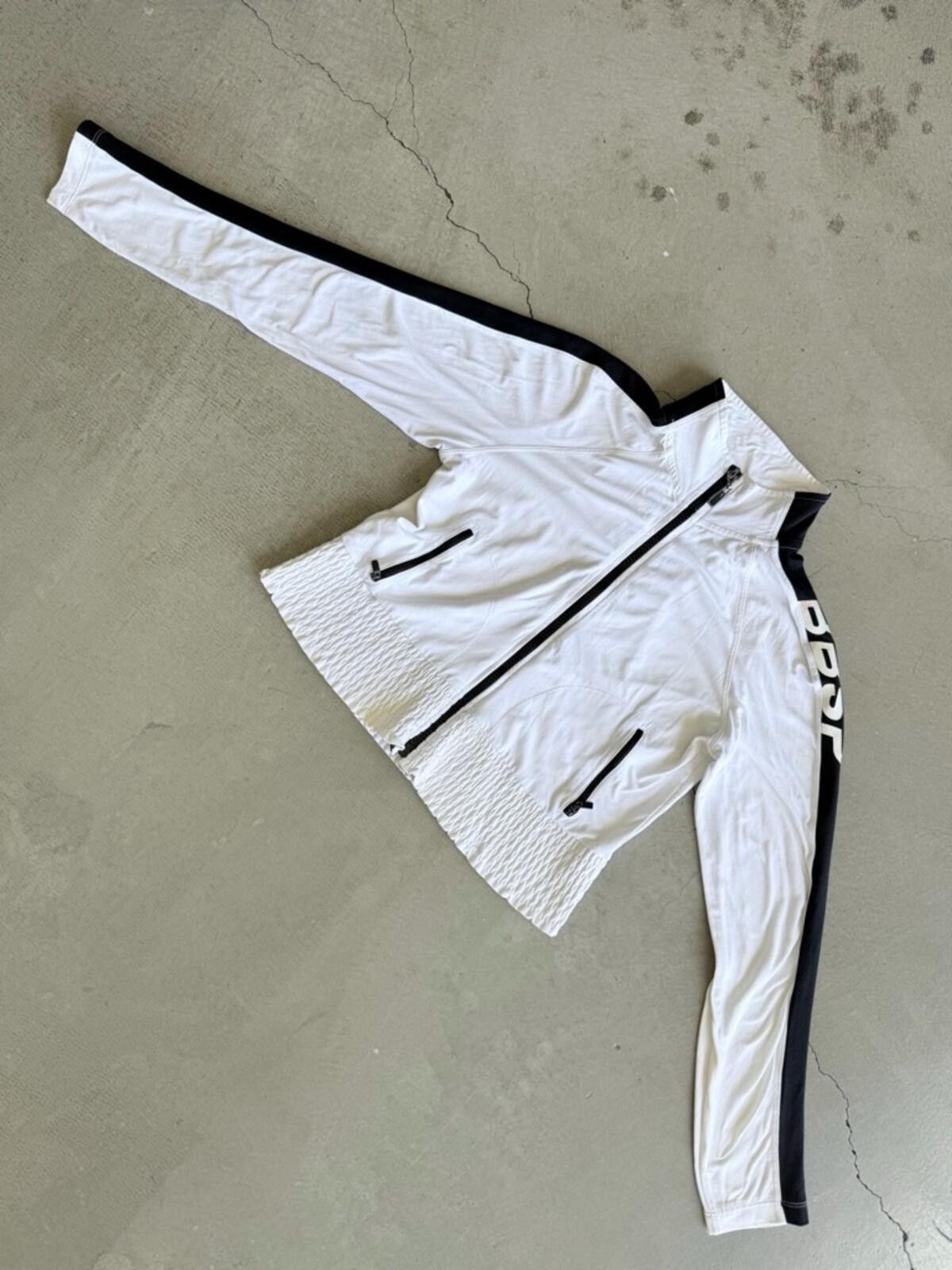United Colors Of Benetton bebe Sport / Zip Track Jacket / White Black Size L / US 10 / IT 46 - 6 Thumbnail