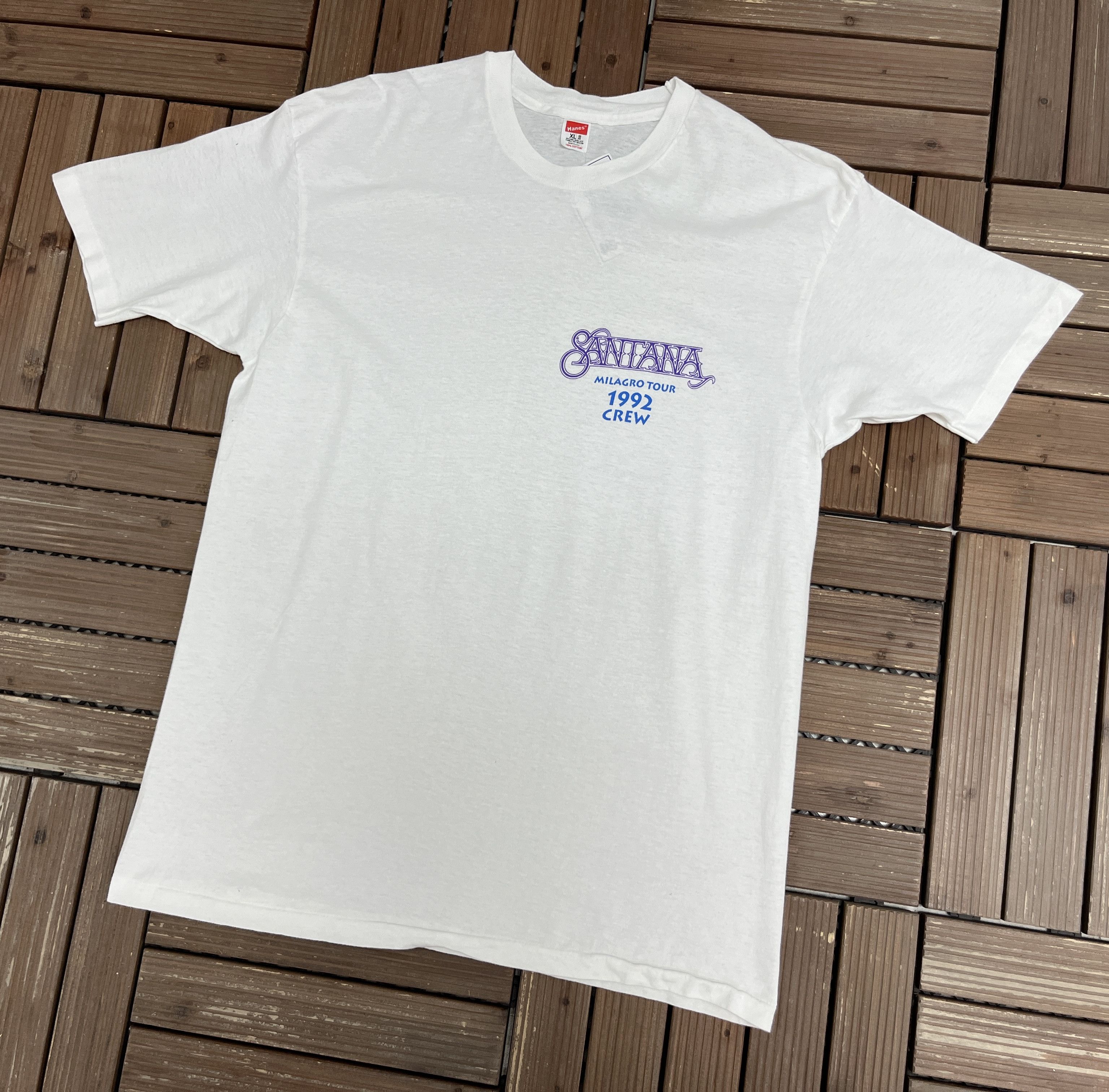 Vintage Santana Milagro Tour 1992 Crew Vintage White T-Shirt Tee Size US XL / EU 56 / 4 - 3 Thumbnail