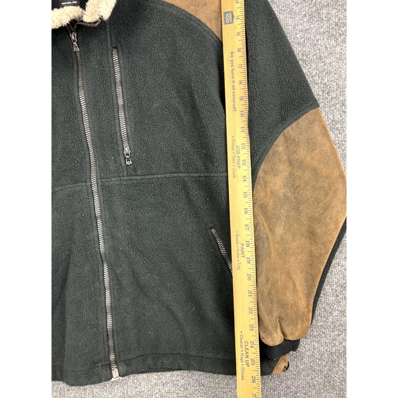 Vintage Kuhl Alpenwurx Jacket Mens Large Black Tan Fleece Sherpa Collar Suede Trim Warm Size US L / EU 52-54 / 3 - 5 Thumbnail