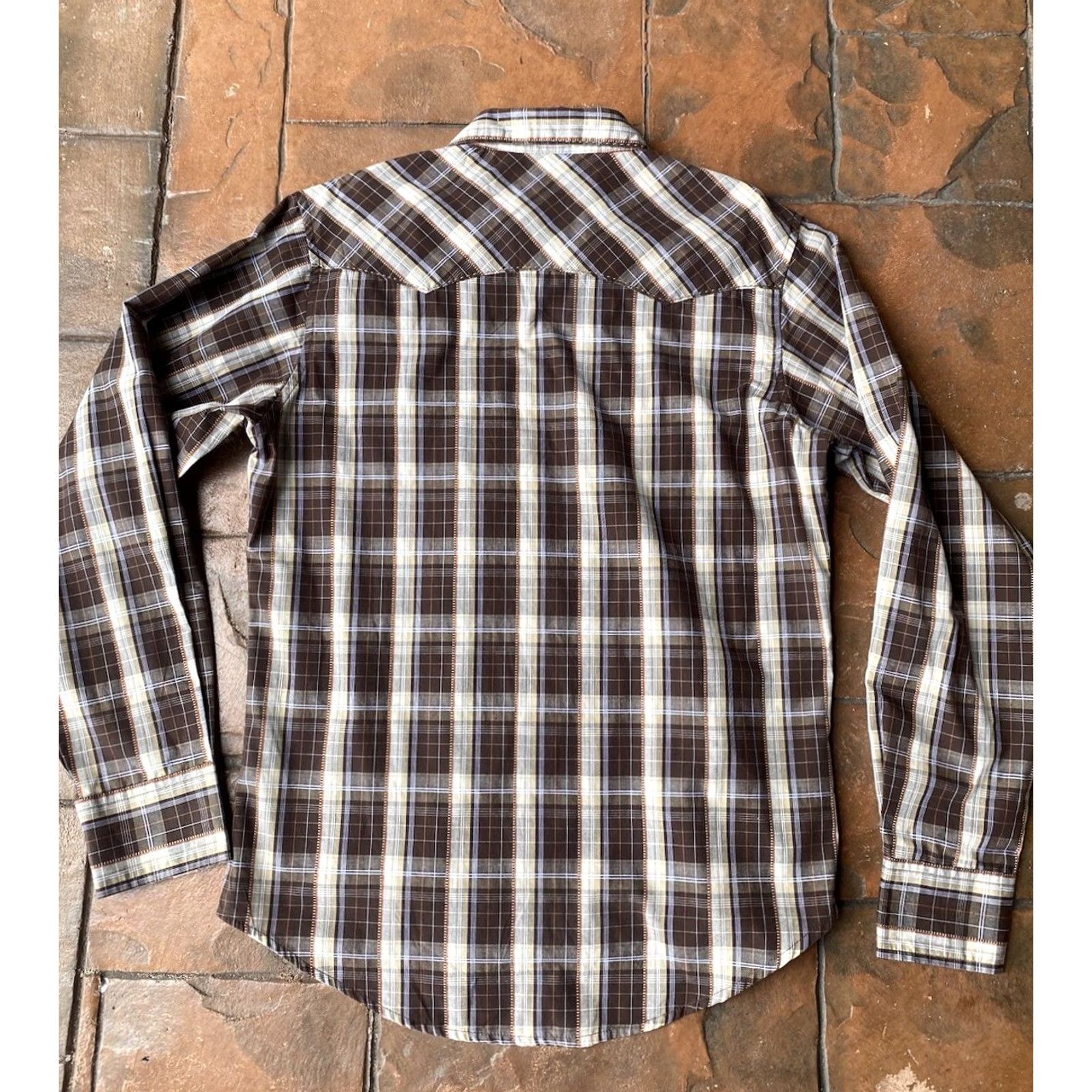 Wrangler VINTAGE Wrangler Western Pearl Snap Shirt Long Sleeve Plaid Brown Mens Medium Size US M / EU 48-50 / 2 - 3 Thumbnail