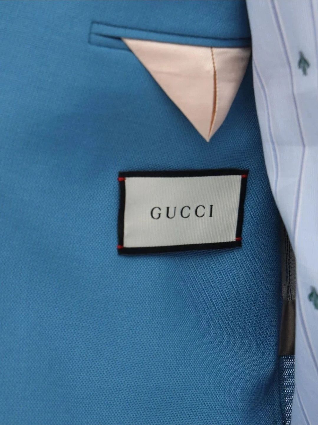 Gucci Blue Wool-Blend Canvas Blue Blazer 46 NWT Size 46R - 9 Thumbnail