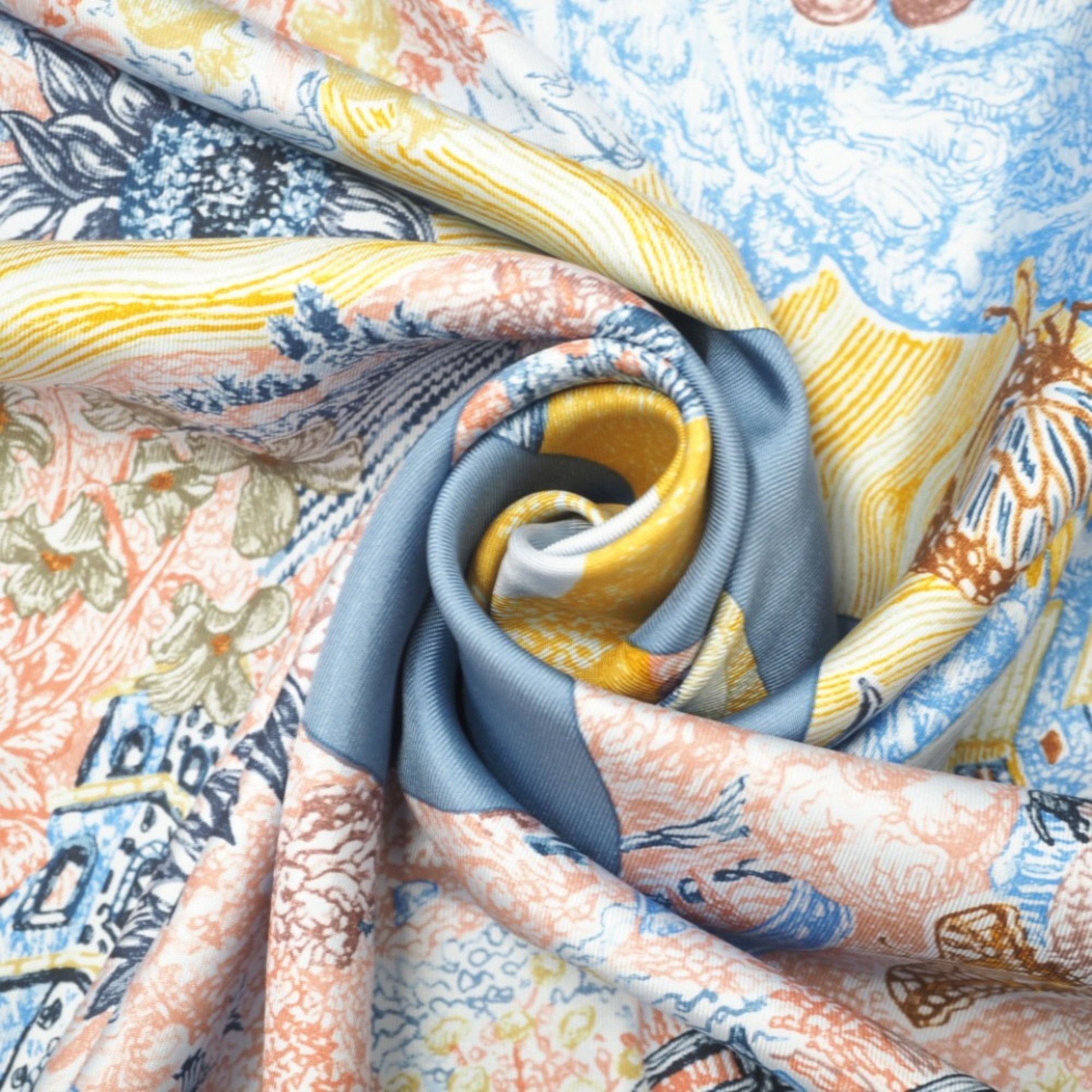 image of Hermes Carre 140 Eaeyoepia Eleftheria Scarf Blue Ladies, Women's