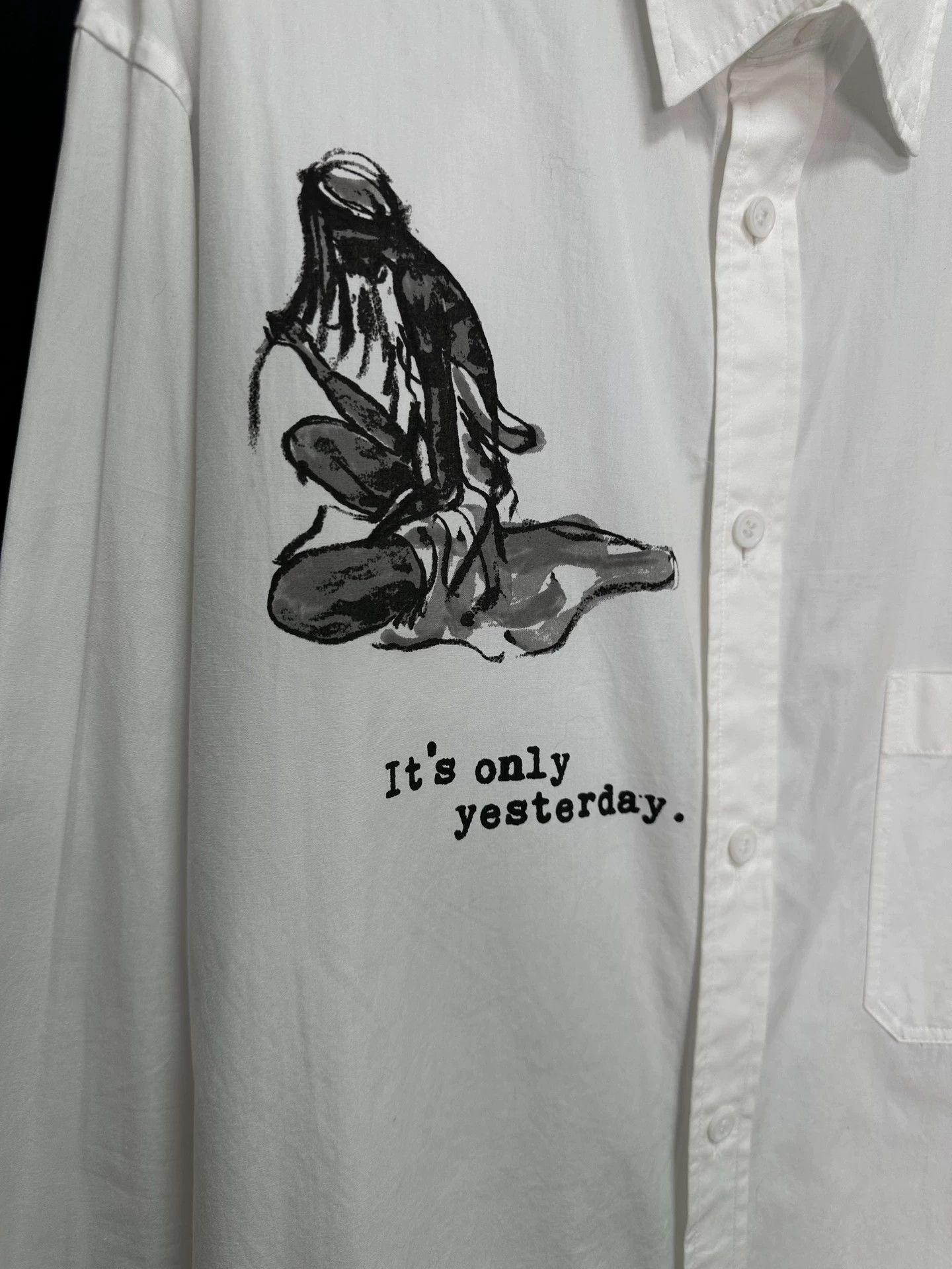 Yohji Yamamoto Yohji Yamamoto 19ss Hand-Drawn Portrait Long Shirt Size US M / EU 48-50 / 2 - 4 Thumbnail