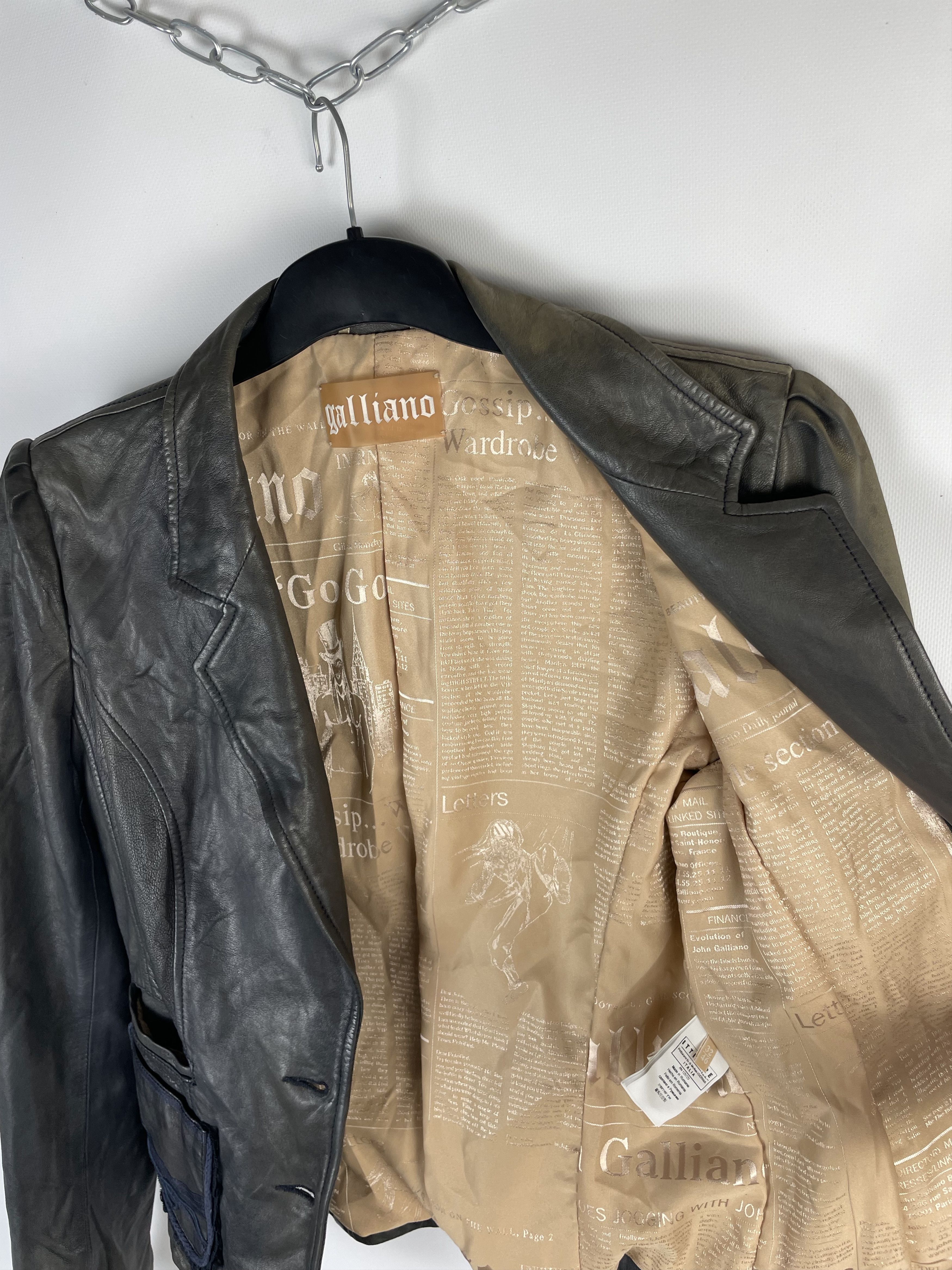 John Galliano John Galliano Real Leather Jacket Avant Garde Size L / US 10 / IT 46 - 10 Thumbnail