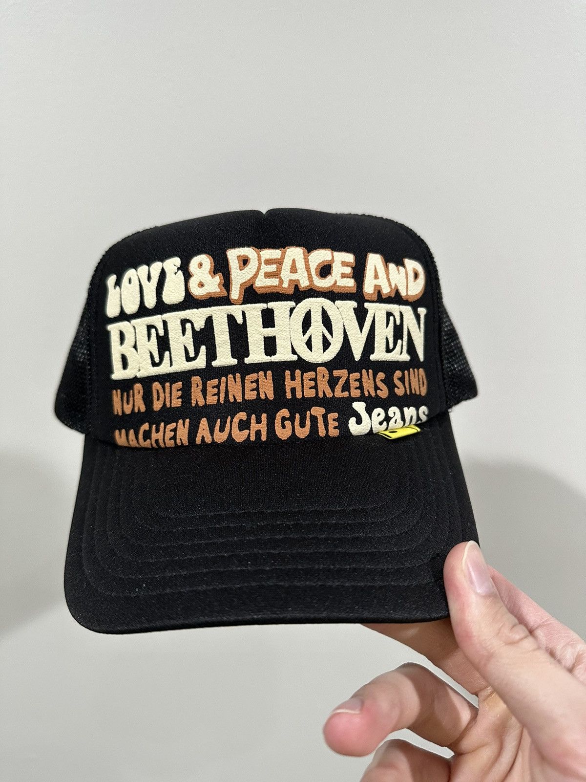 Kapital Kapital Kountry Love & Peace and Beethoven Trucker Black Hat Size ONE SIZE - 10 Thumbnail