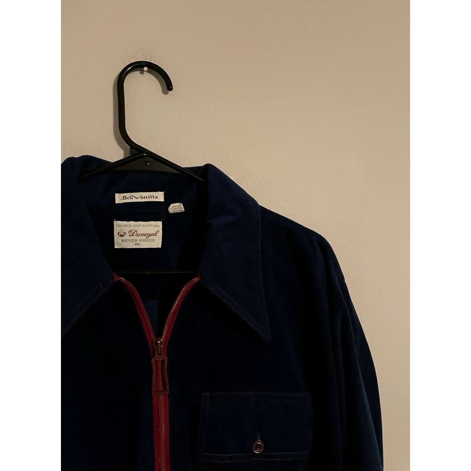 Velour VINTAGE Donegal Shirt Pullover Velour Blue XL Men's 1/2 Quarter Zip Size US XL / EU 56 / 4 - 2 Thumbnail
