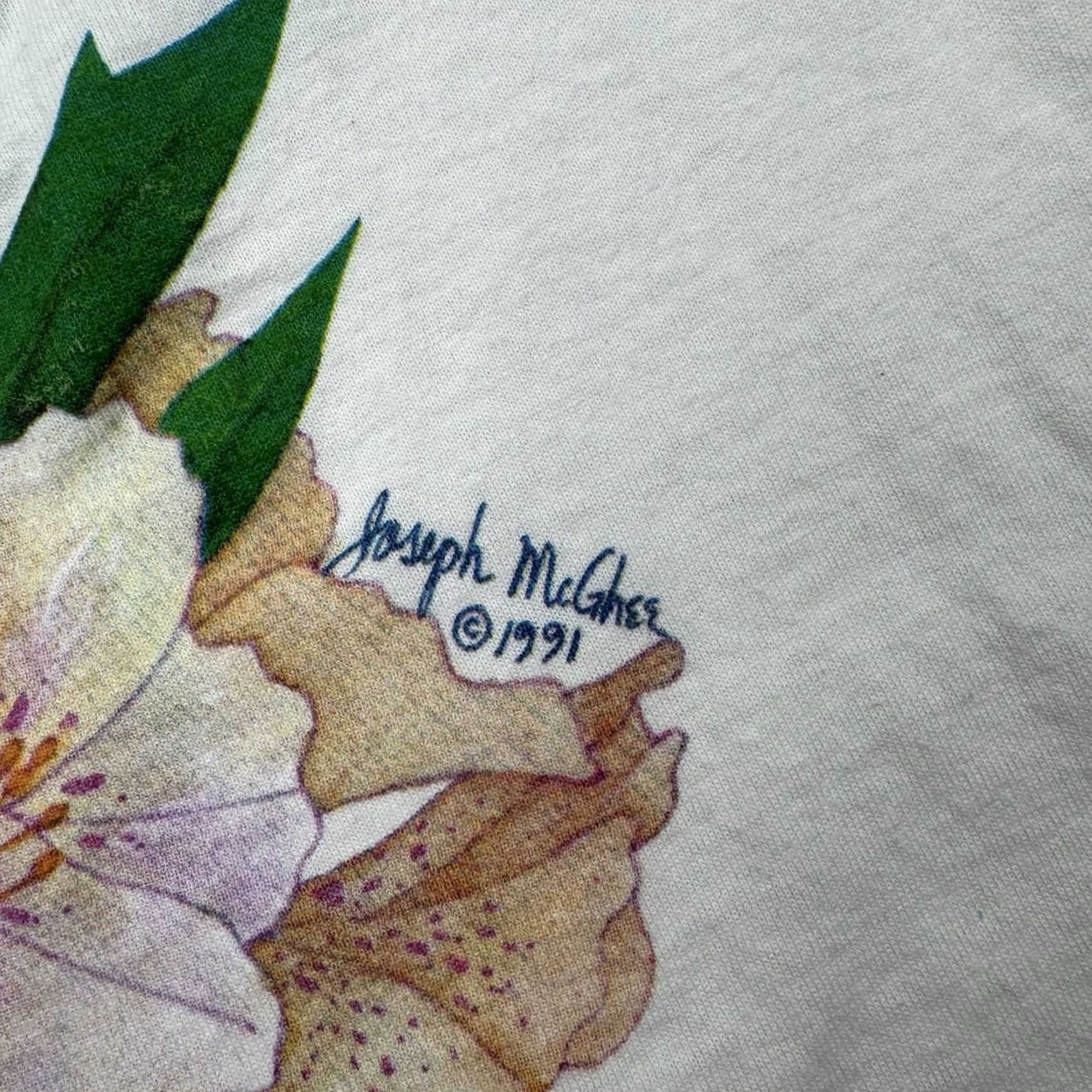 Vintage VINTAGE Screen Stars T-Shirt Mens Adult XL White 90s Floral Nature Garden Outdoor Graphic Print Short Sleeve Crew Neck Size US XL / EU 56 / 4 - 3 Thumbnail