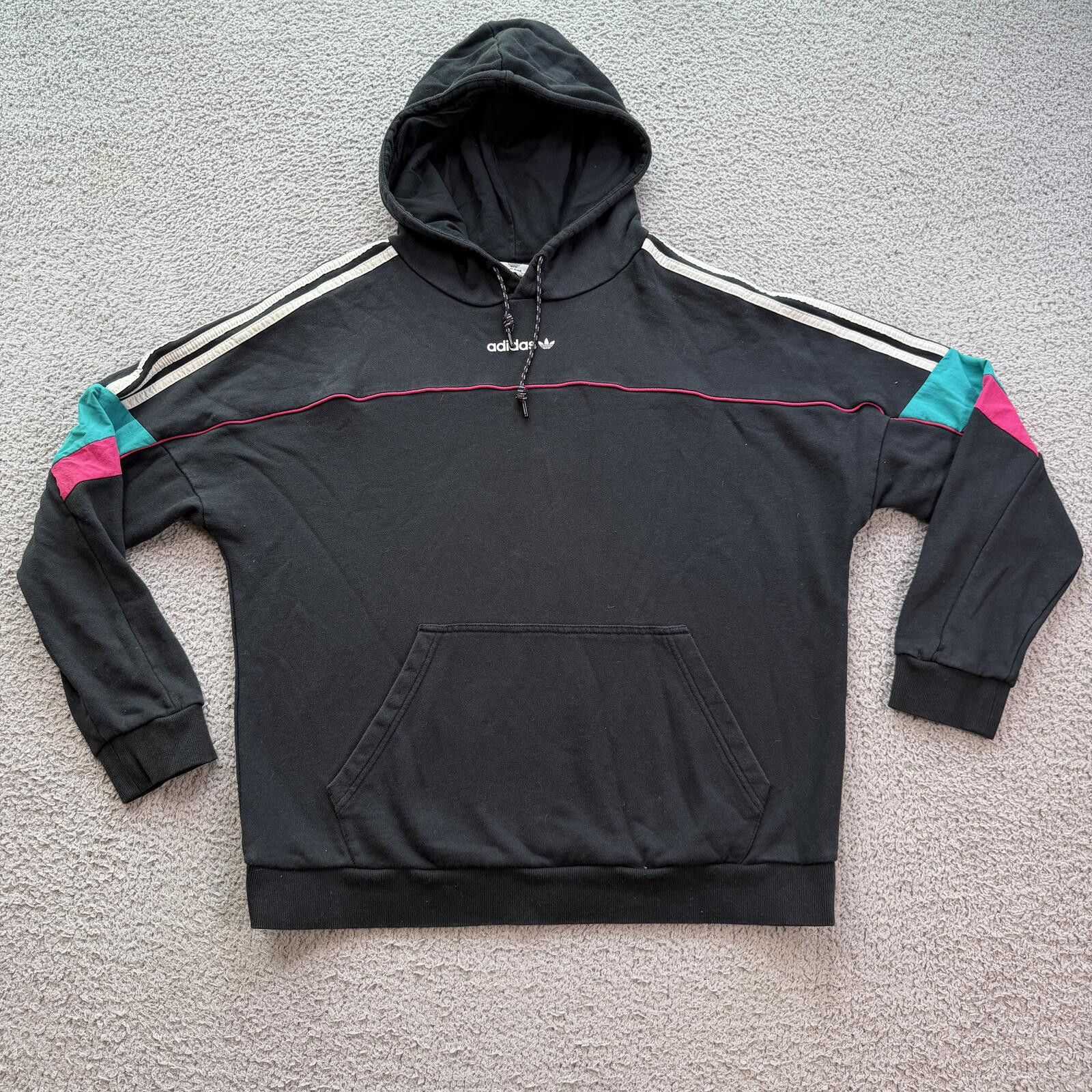 Adidas Adidas Originals Oversized Hoodie Black Trefoil 3 Stripe Y2K Size M / US 6-8 / IT 42-44 - 1 Thumbnail