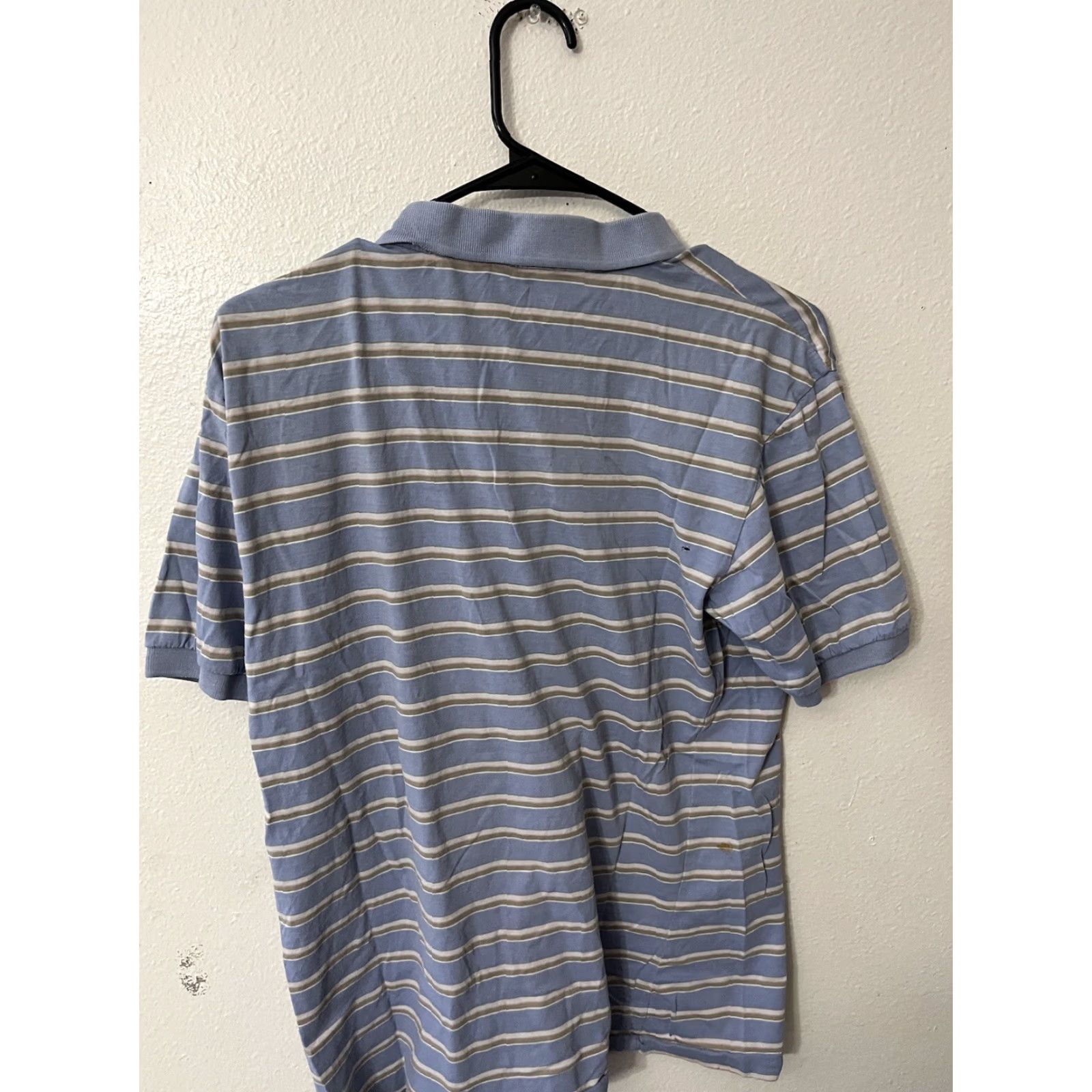 Ralph Lauren VINTAGE Chaps Ralph Lauren Polo Shirt Men Large Blue Striped 90s Classic Polo Mens Size US L / EU 52-54 / 3 - 3 Thumbnail