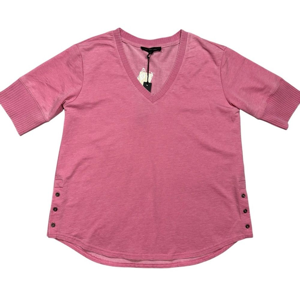 Other NWT New Jane And Delancey Pink V-Neck Short Sleeve Cotton T Size M / US 6-8 / IT 42-44 - 5 Thumbnail
