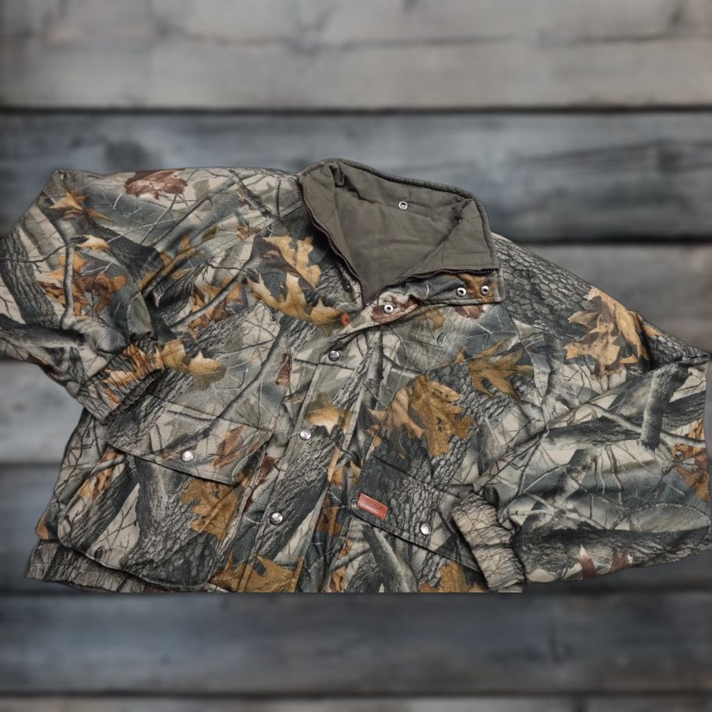Vintage Woolrich Jacket Camouflage Bomber Jacket Men L Brown Reversible Outdoor Camouflage 90s Theme Womens Mens Size US L / EU 52-54 / 3 - 1 Thumbnail