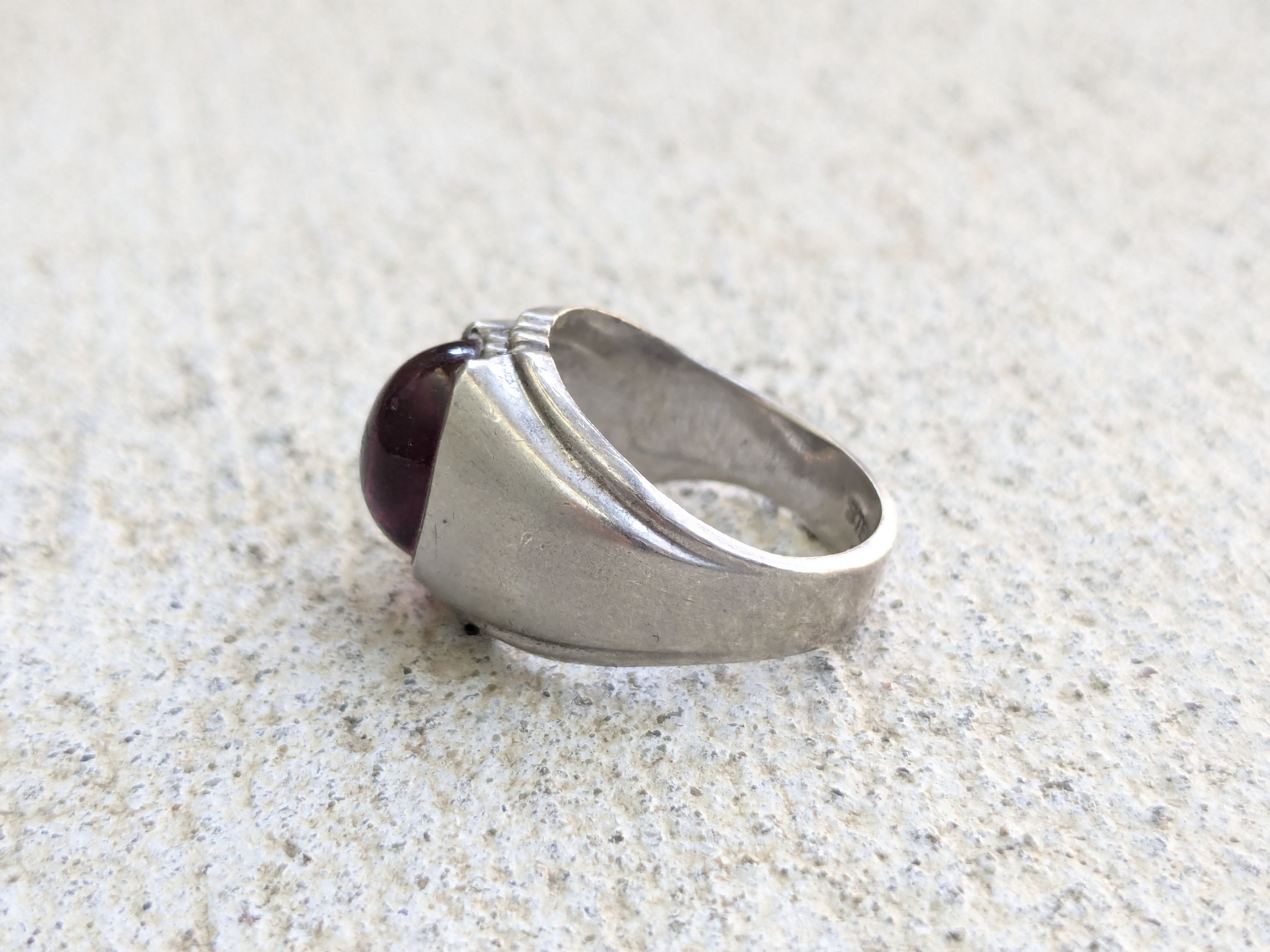 Jewelry Vintage Sterling Silver Ring Pink Oval Cabochon 8.25 Size ONE SIZE - 4 Thumbnail